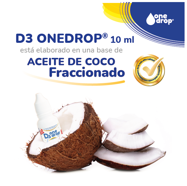 Vitamina D3 ONEDROP frasco con 10mL, 400UI