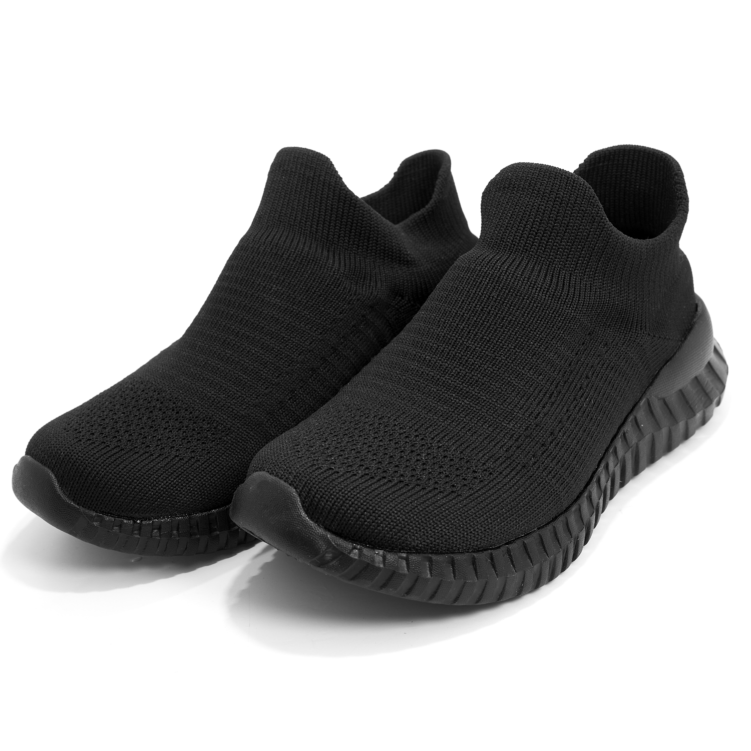 Tenis Tipo Calcetin Para Niños, Casuales Comodos Deportivos Color Todo Negro