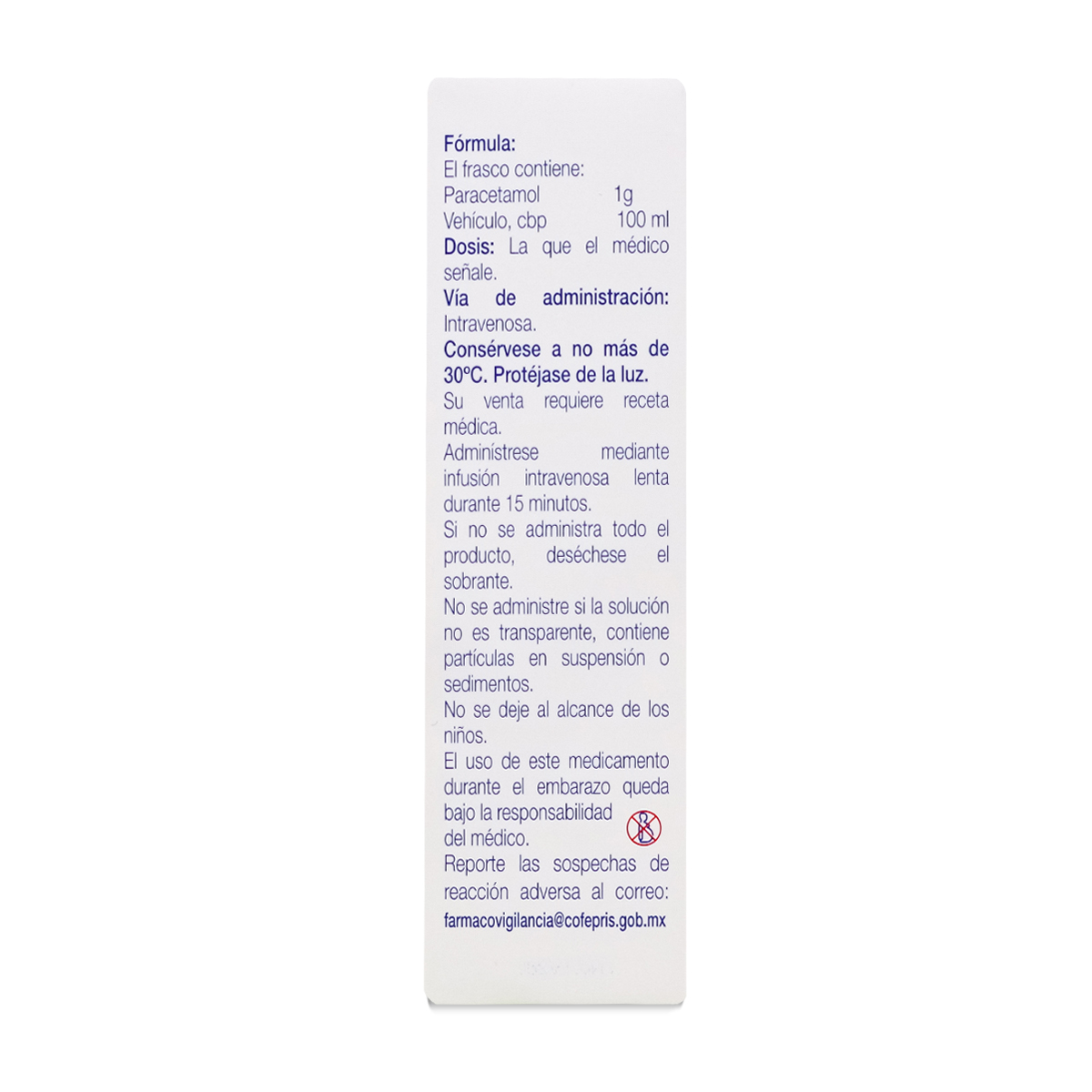 SERFLAX PARACETAMOL SOL INY 1 FCO 1 G/100 ML JAYOR