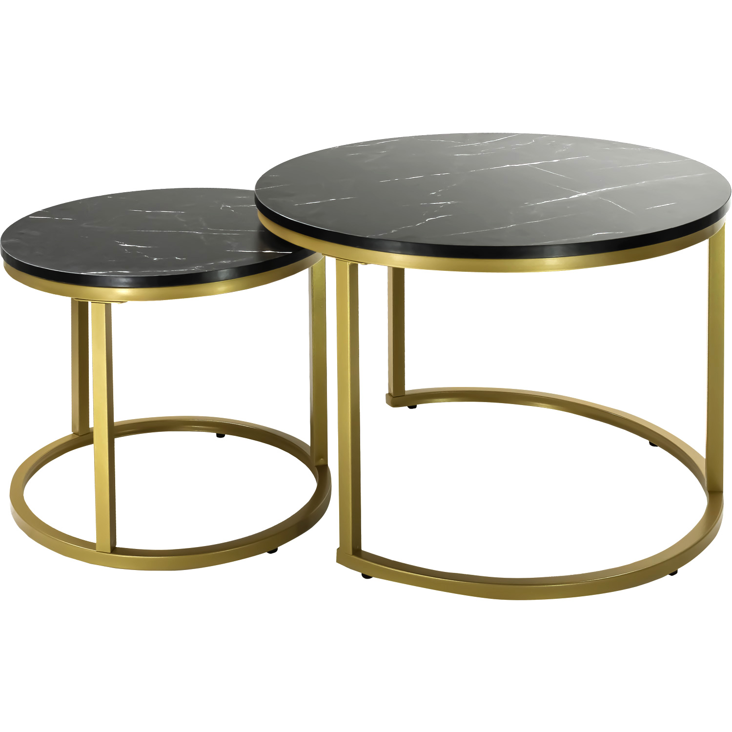 Mesa Centro Redonda Mármol Negro