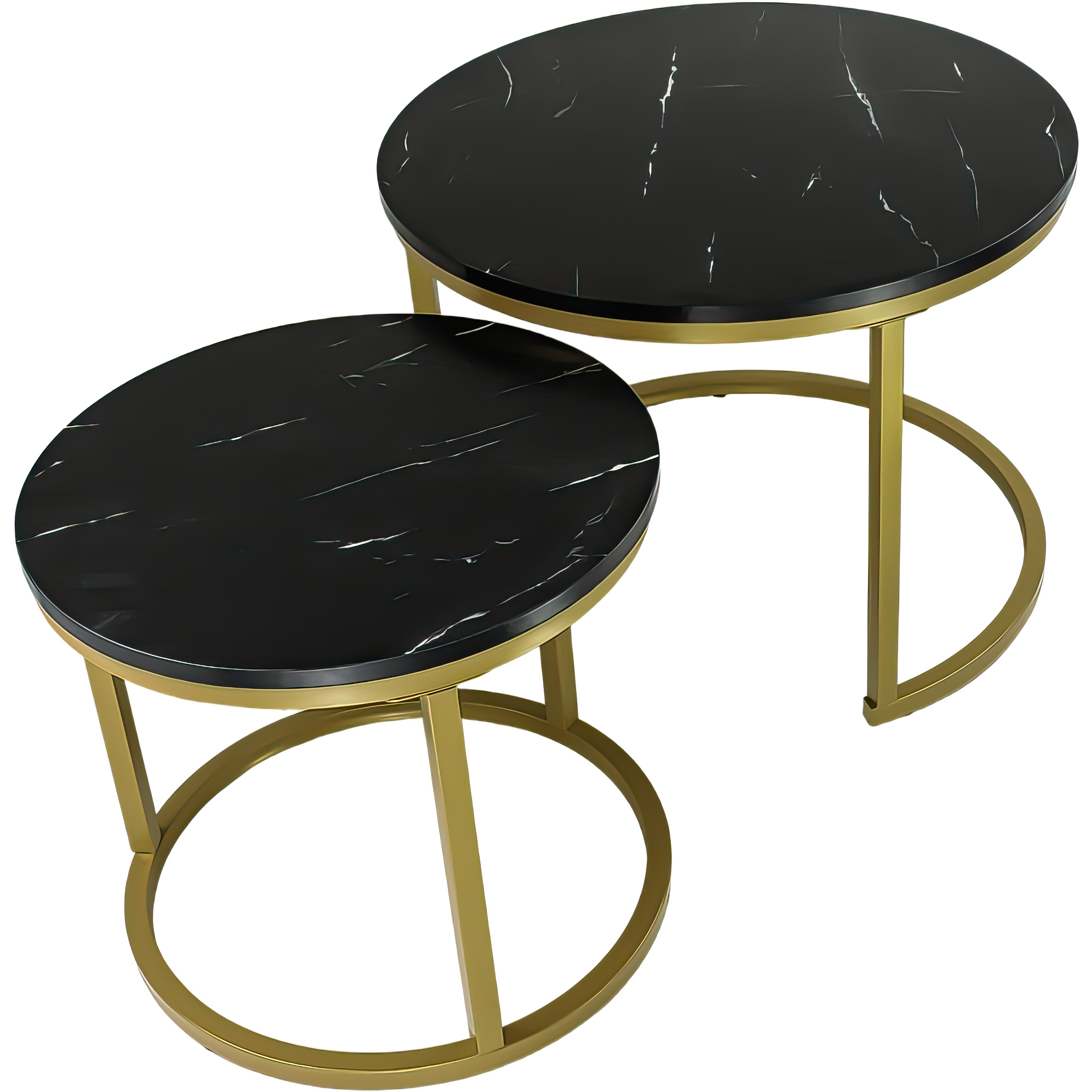 Mesa Centro Redonda Mármol Negro