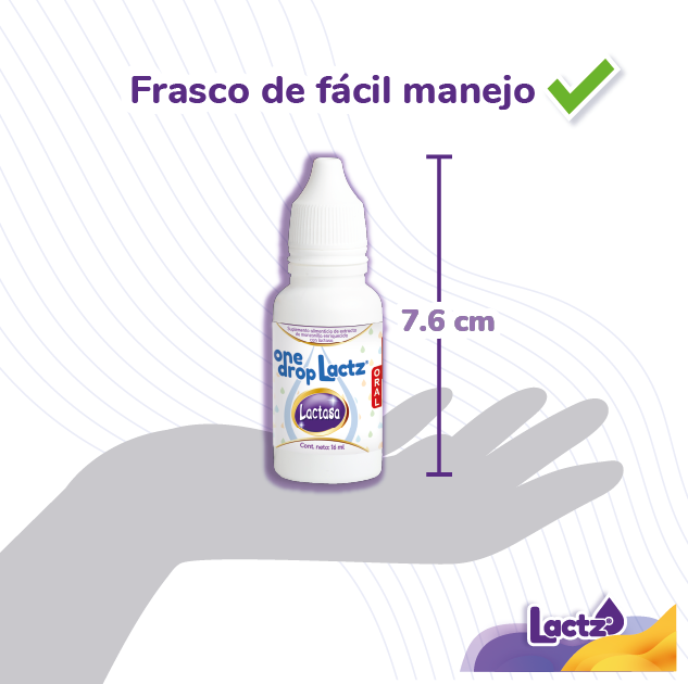 Suplemento alimenticio LACTZ frasco de 16mL formulado con Lactasa