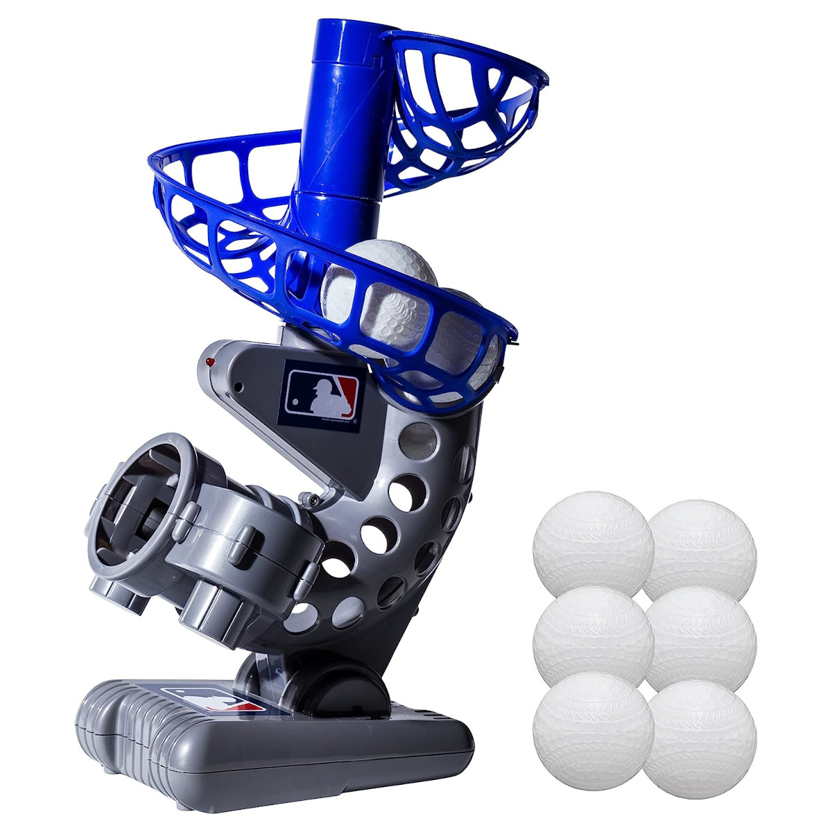 Máquina de Lanzamiento Electrónica Franklin Sports MLB con Ajuste de Altura y Cadencia de Lanzamiento Beisbol. Incluye 6 Pelotas
