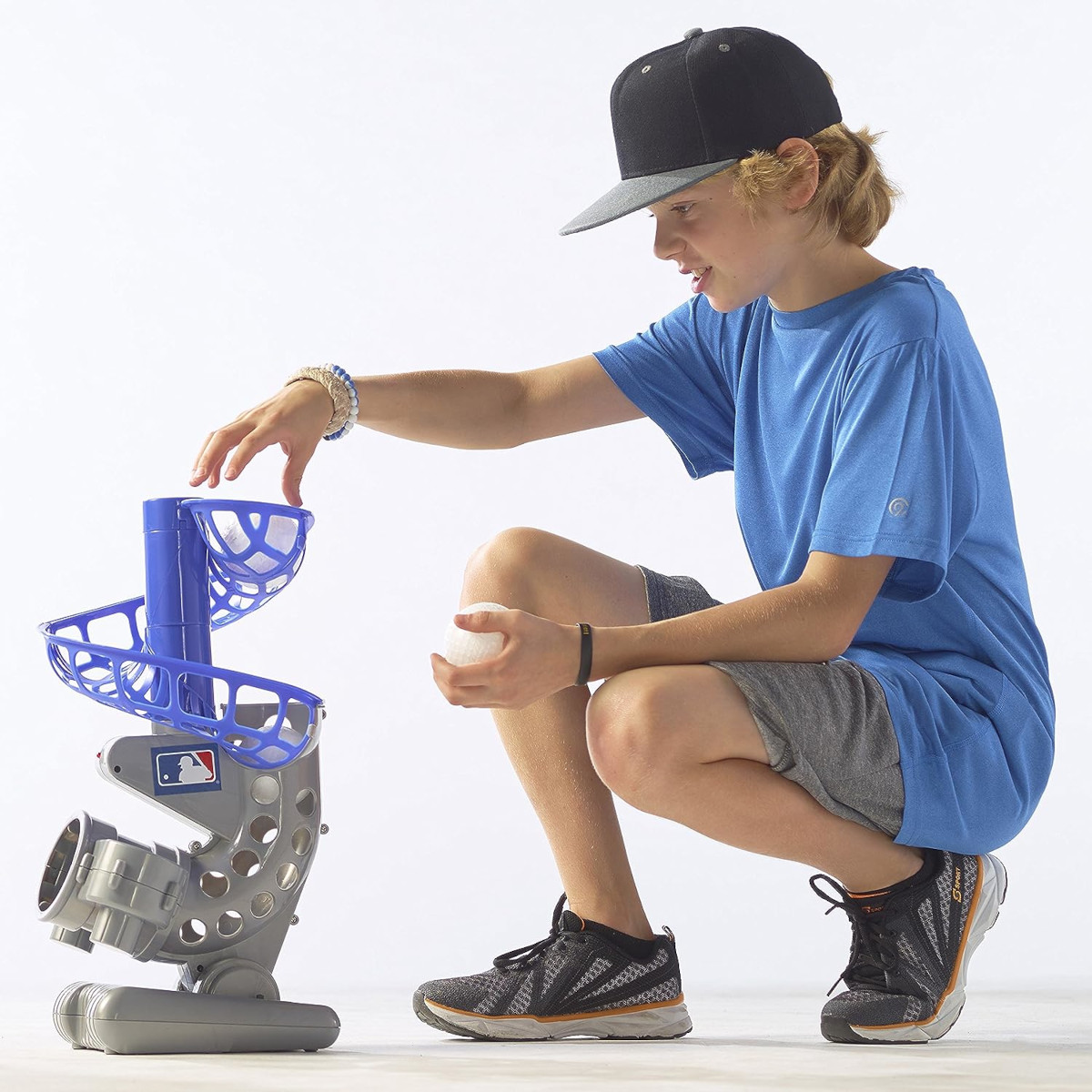 Máquina de Lanzamiento Electrónica Franklin Sports MLB con Ajuste de Altura y Cadencia de Lanzamiento Beisbol. Incluye 6 Pelotas