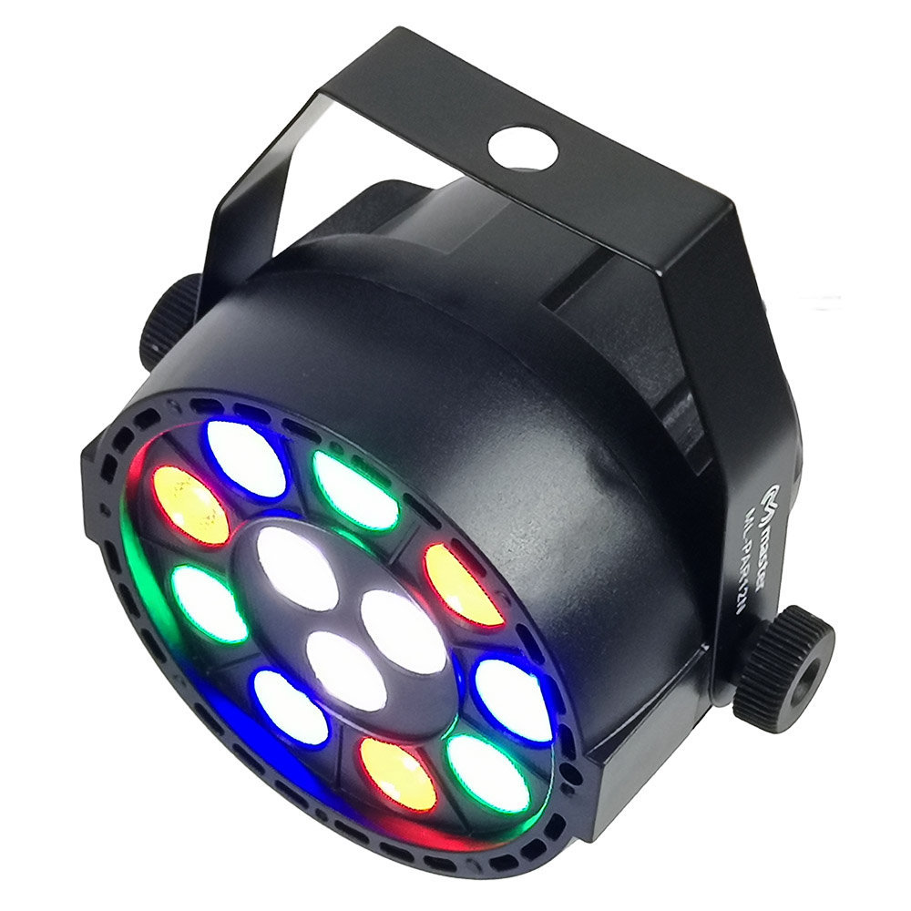 Master Cañon de Luz Led Reflector Audioritmico con 12 Leds Super Brillantes de Alta Potencia en tonos Rojo Verde y Azul Portatil y Resistente ML-PAR12N