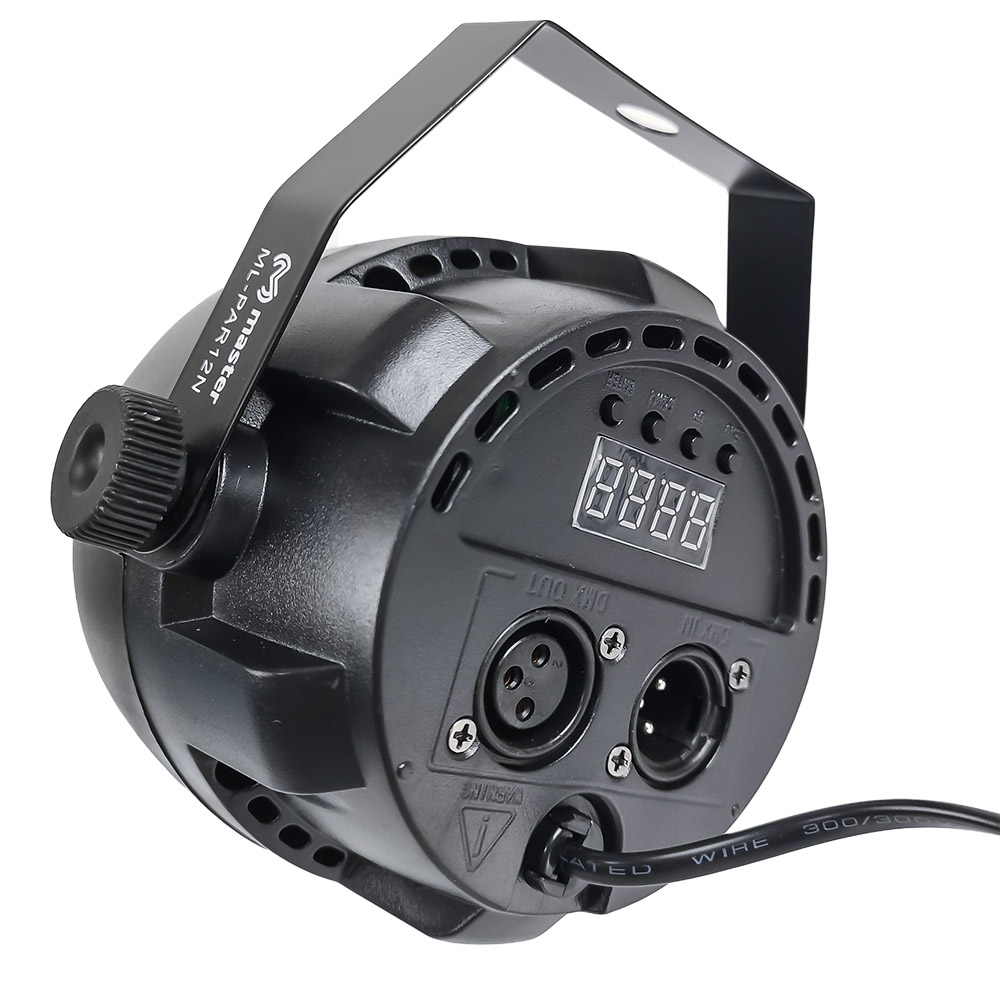 Master Cañon de Luz Led Reflector Audioritmico con 12 Leds Super Brillantes de Alta Potencia en tonos Rojo Verde y Azul Portatil y Resistente ML-PAR12N