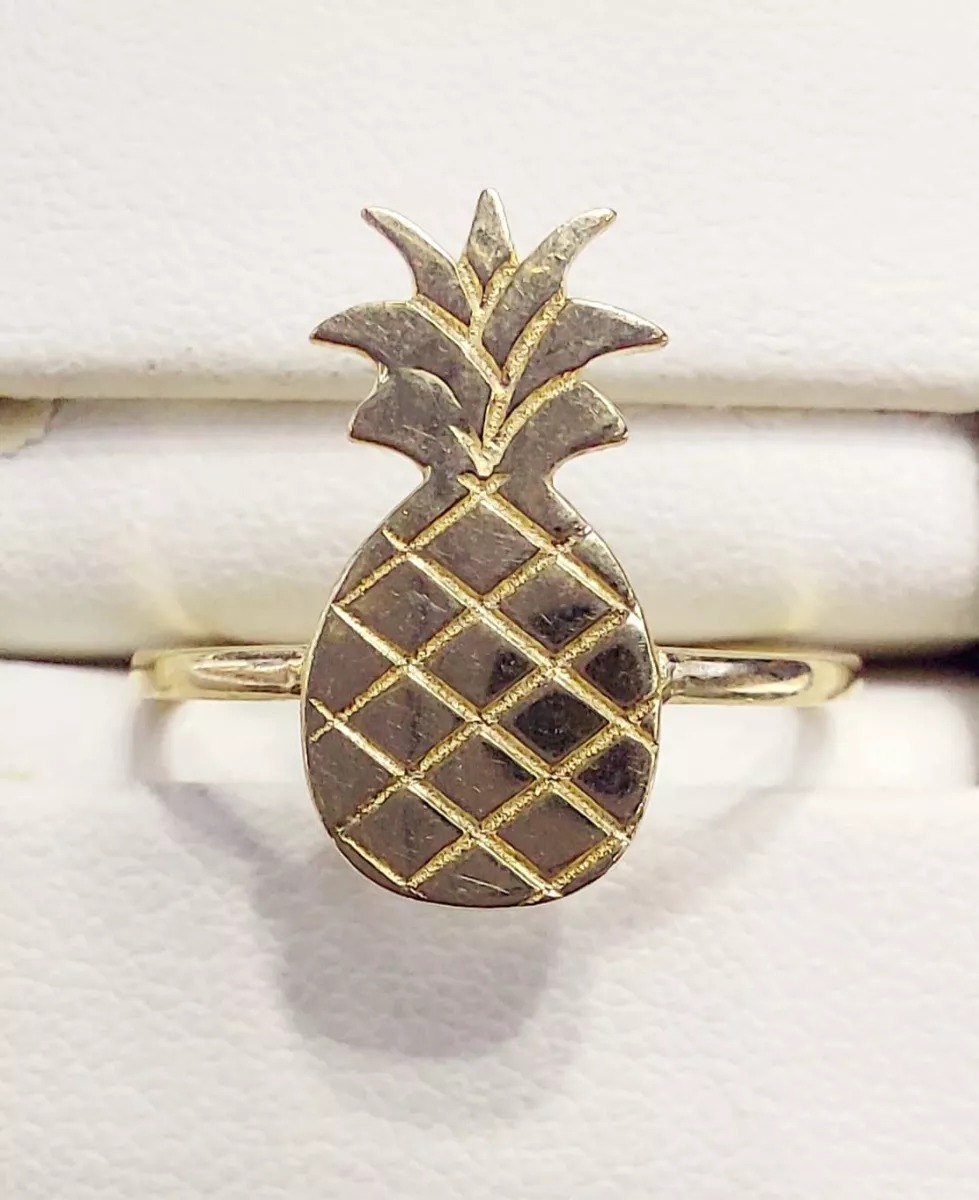 Anillo Piña Oro 14K. + Obsequio
