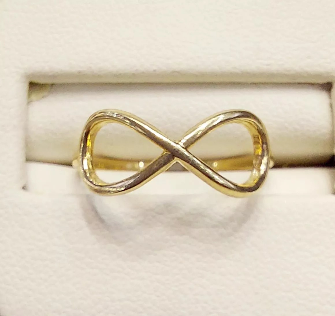 Anillo Infinito Liso Oro 14K. + Obsequio