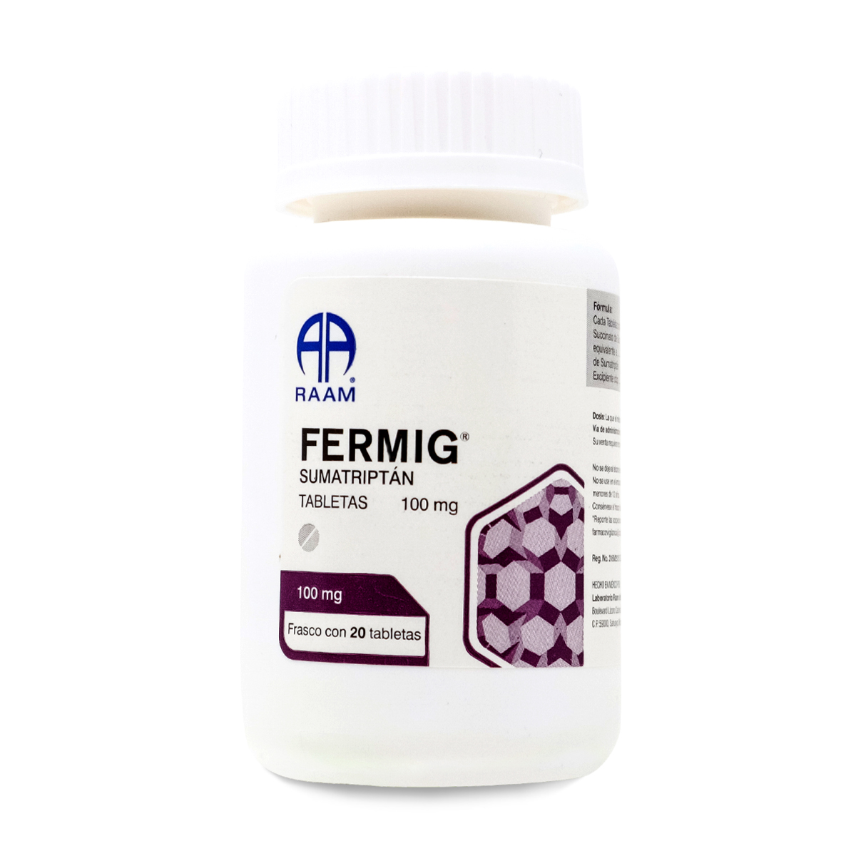 FERMIG SUMATRIPTAN 20 TABS 100 MG RAAM