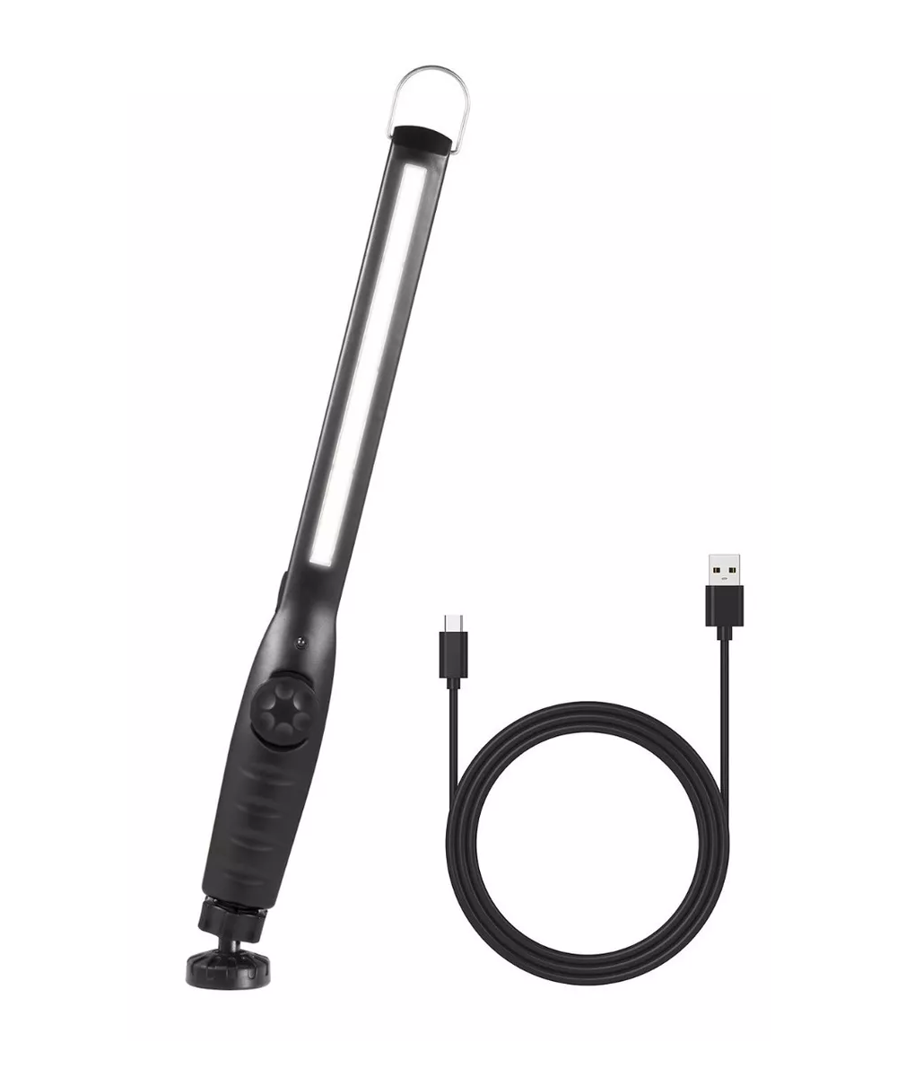 Lámpara Recargable Luz Mecánica Led Luz Recargable De Mano Negro