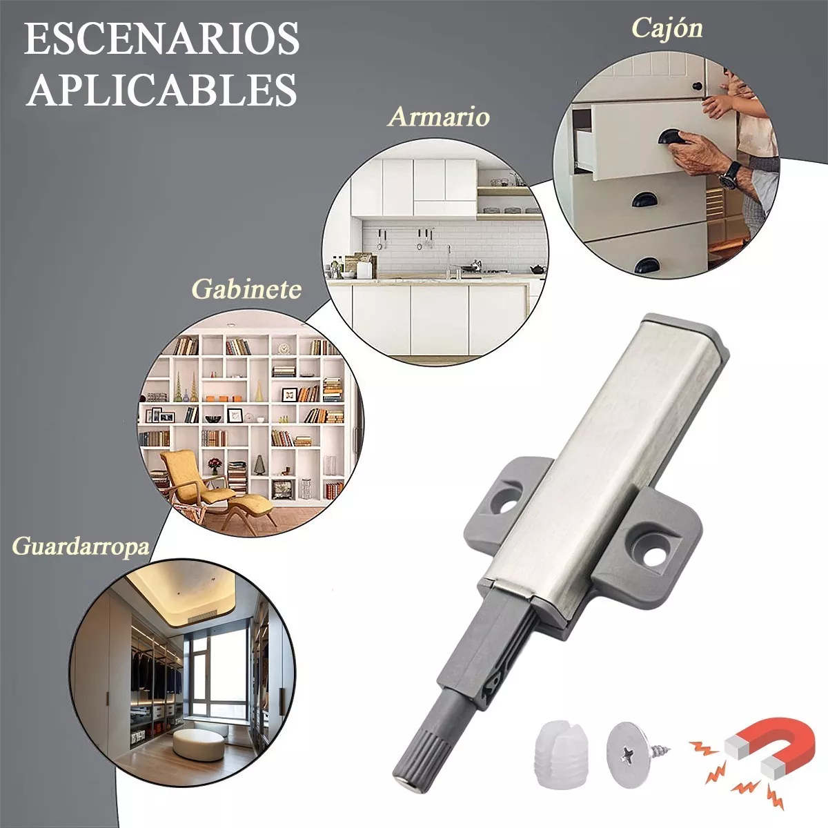 Herrajes De Cajones Push Open Para Puerta Gabinete 10 Piezas