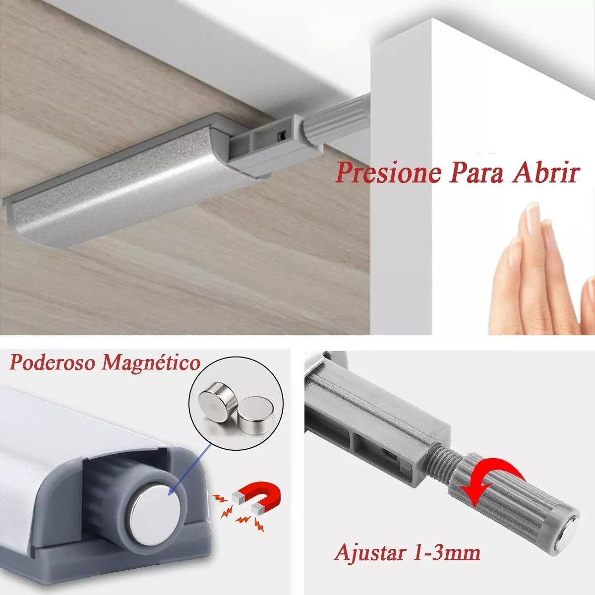 Herrajes De Cajones Push Open Para Puerta Gabinete 10 Piezas