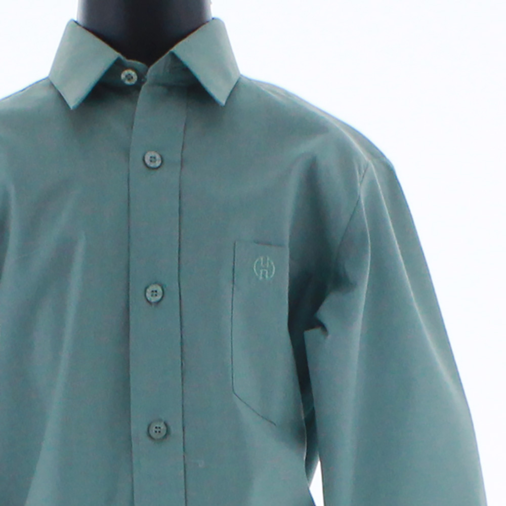 Camisa De Vestir Niño Color Verde Manga Larga 3571 2 A 18 Años.