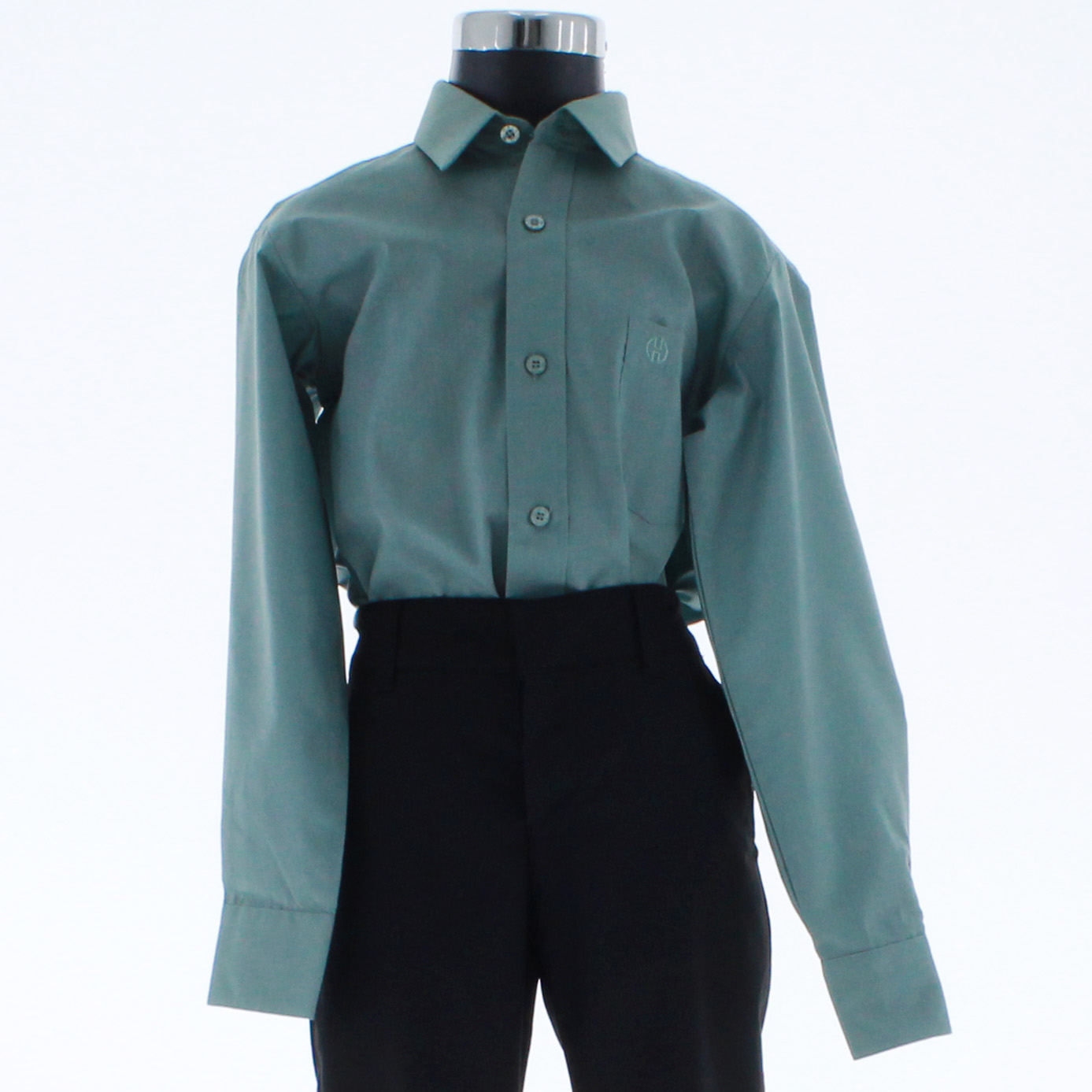 Camisa De Vestir Niño Color Verde Manga Larga 3571 2 A 18 Años.