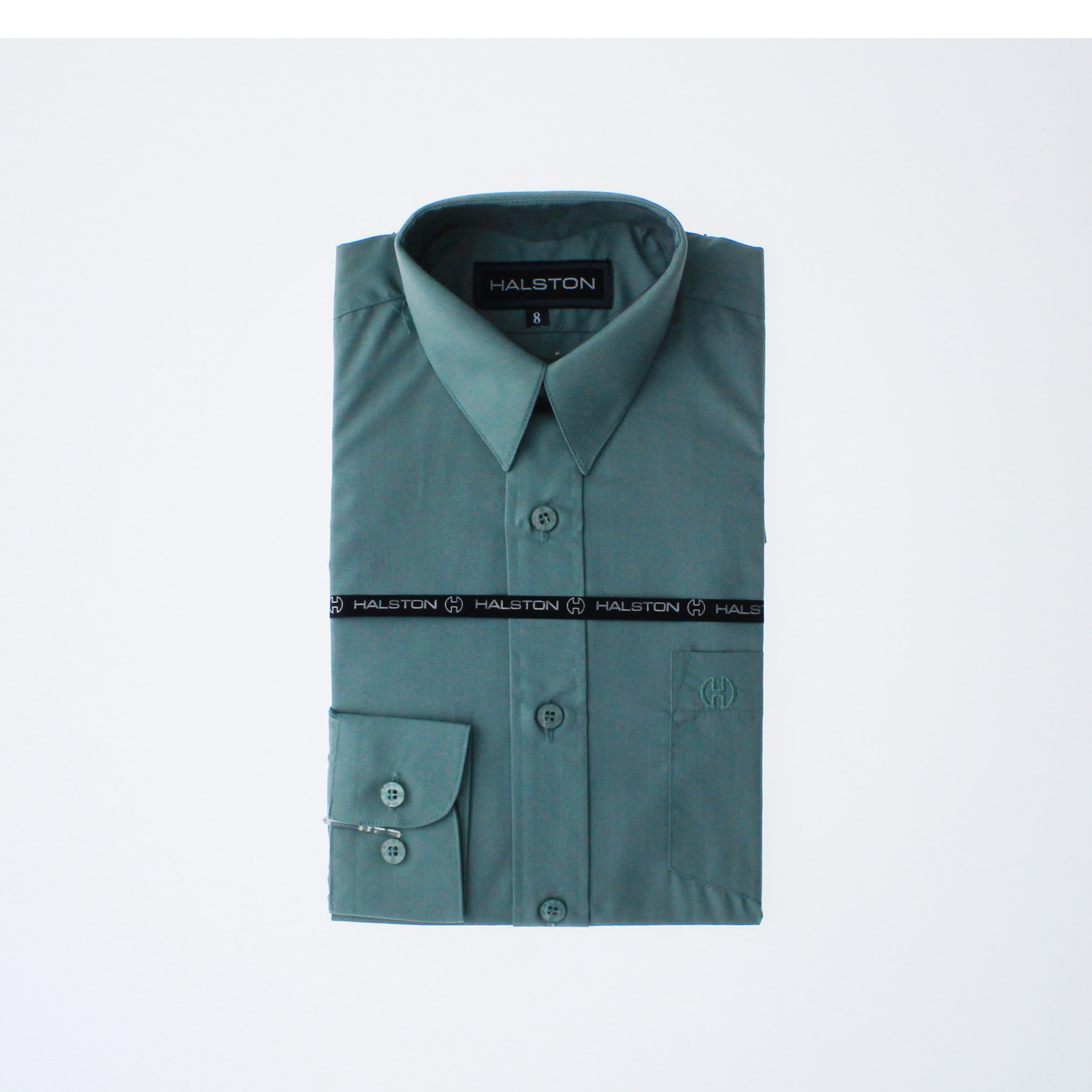 Camisa De Vestir Niño Color Verde Manga Larga 3571 2 A 18 Años.