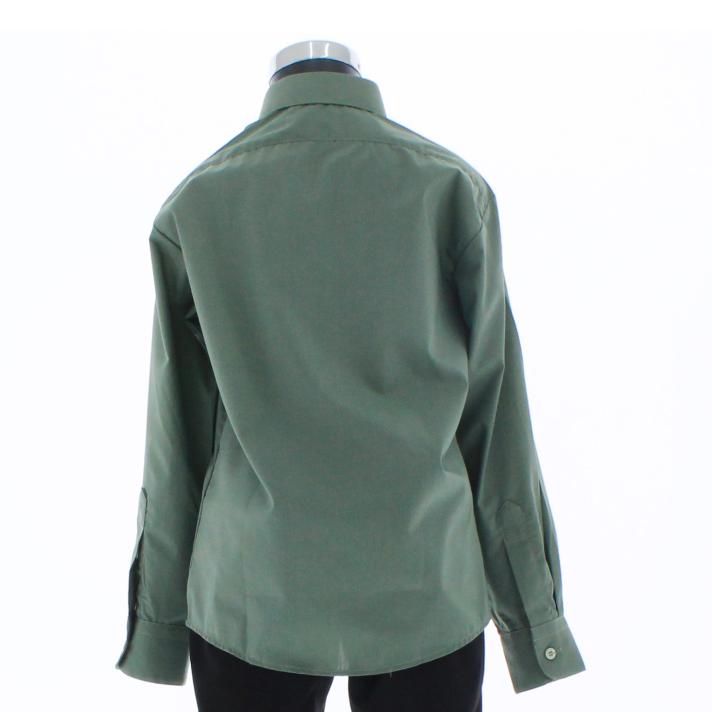Camisa De Vestir Niño Color Verde Militar Manga Larga 3572 2 A 18 Años.