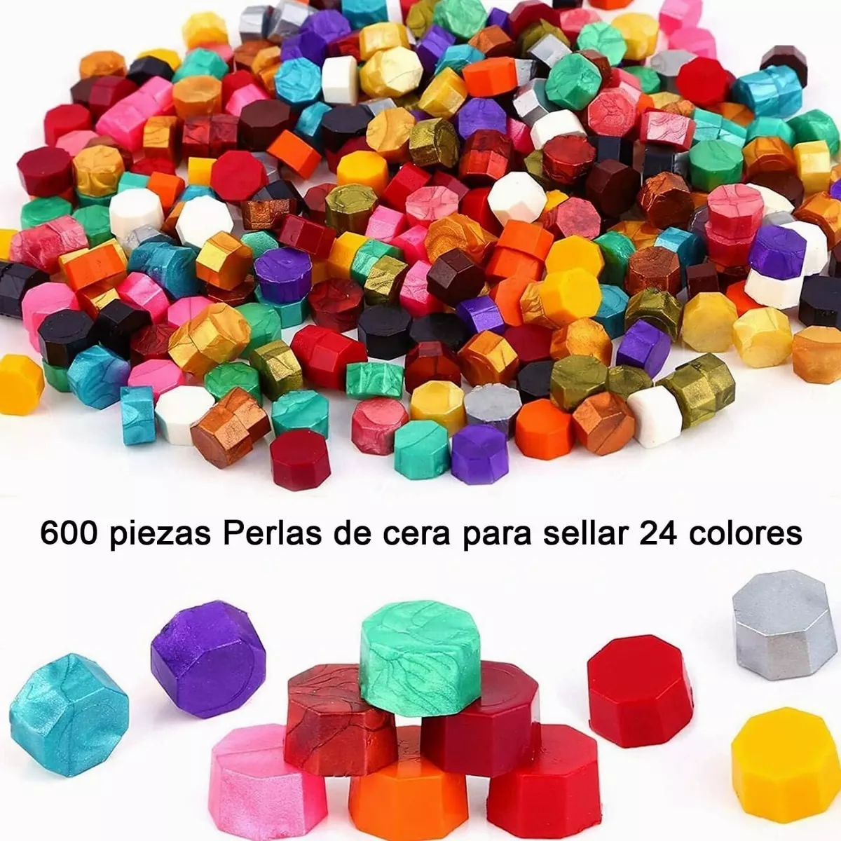 Pastillas De Cera De Sellado De 24 Color Para Sellos 619 Pcs Multicolor