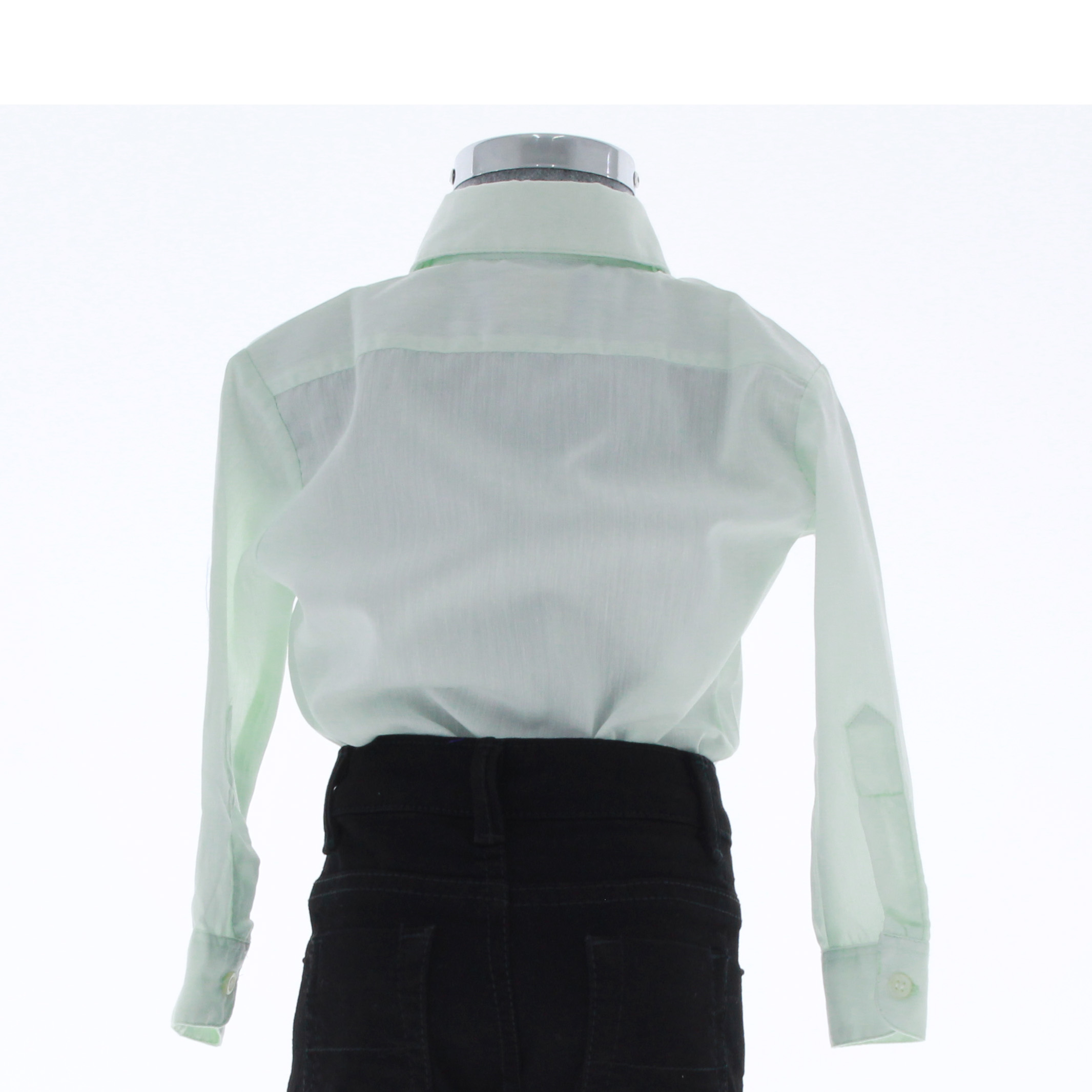 Camisa De Vestir Niño Bebe Color Verde Menta Manga Larga 3578 1 A 4 Años.