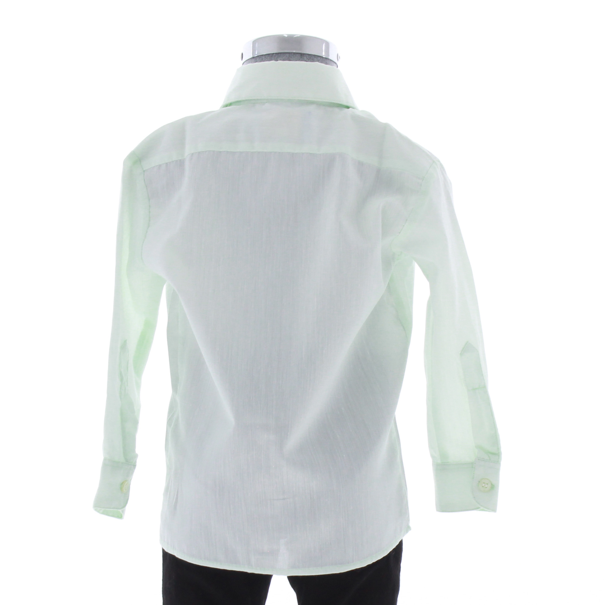 Camisa De Vestir Niño Bebe Color Verde Menta Manga Larga 3578 1 A 4 Años.