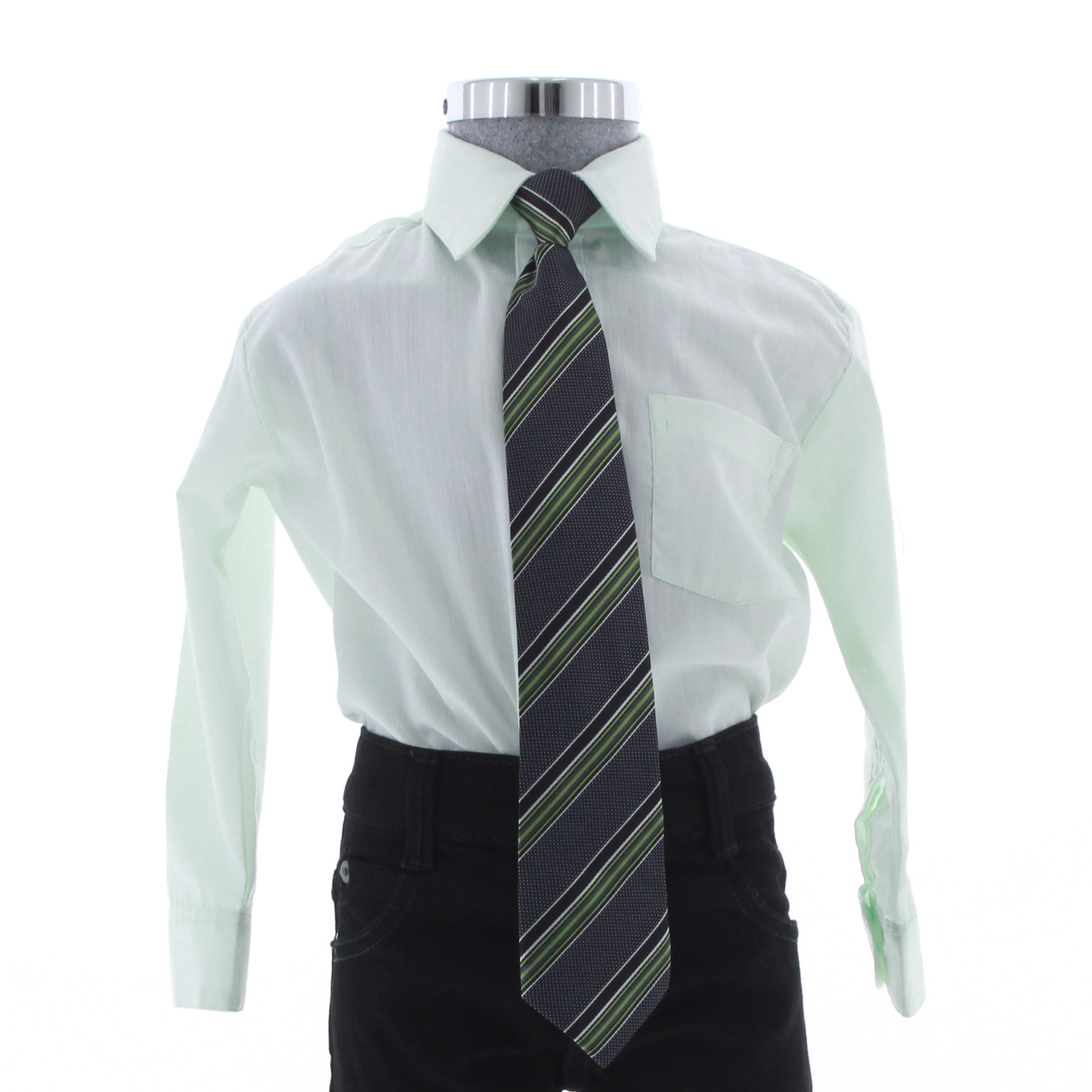 Camisa De Vestir Niño Bebe Color Verde Menta Manga Larga 3578 1 A 4 Años.