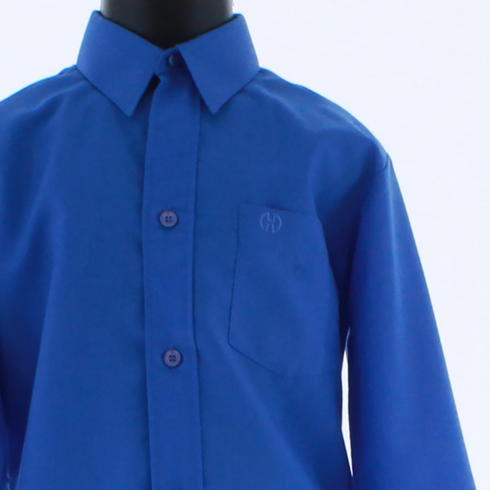 Camisa De Vestir Niño Color Azul Rey Manga Larga 3611 2 A 18 Años