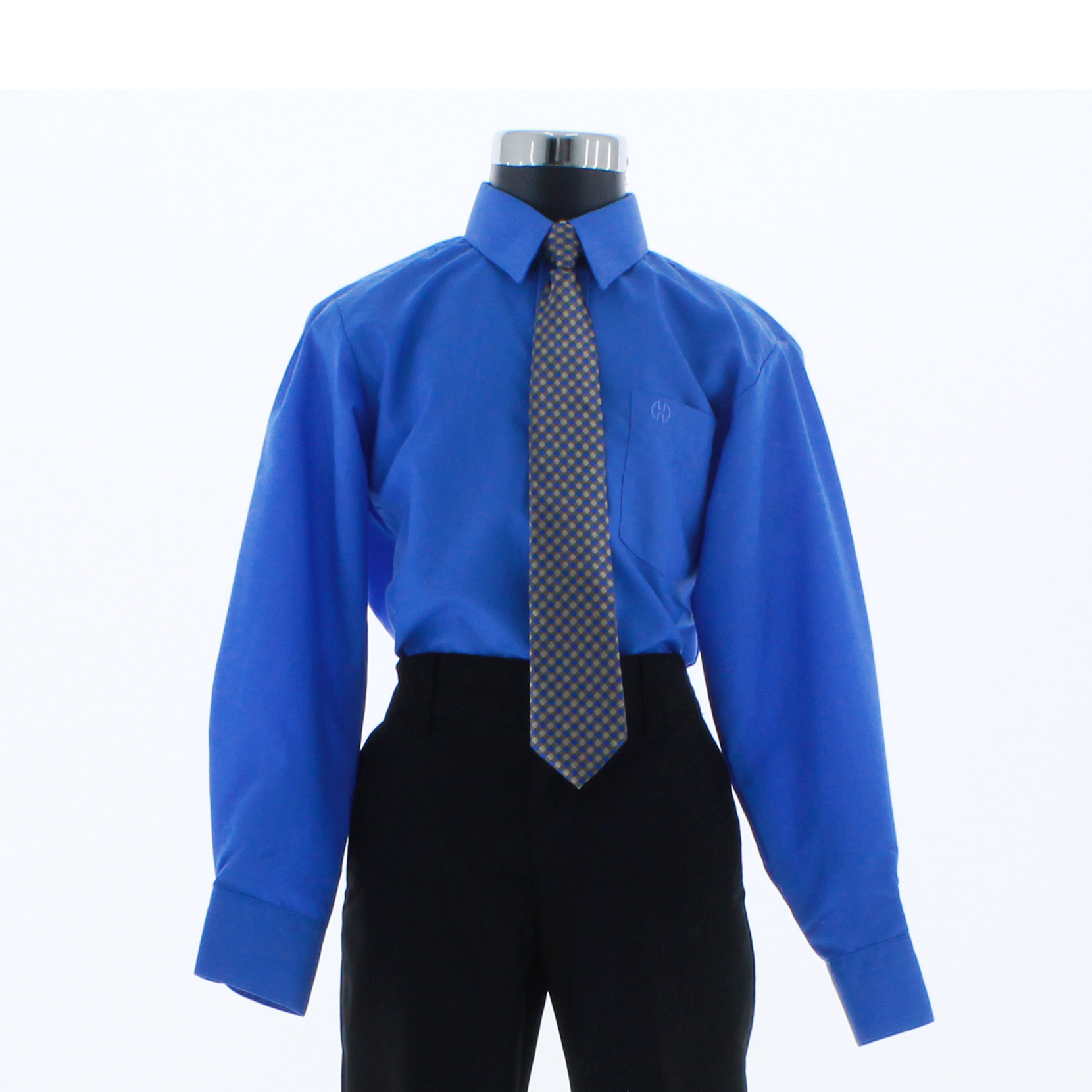 Camisa De Vestir Niño Color Azul Rey Manga Larga 3611 2 A 18 Años