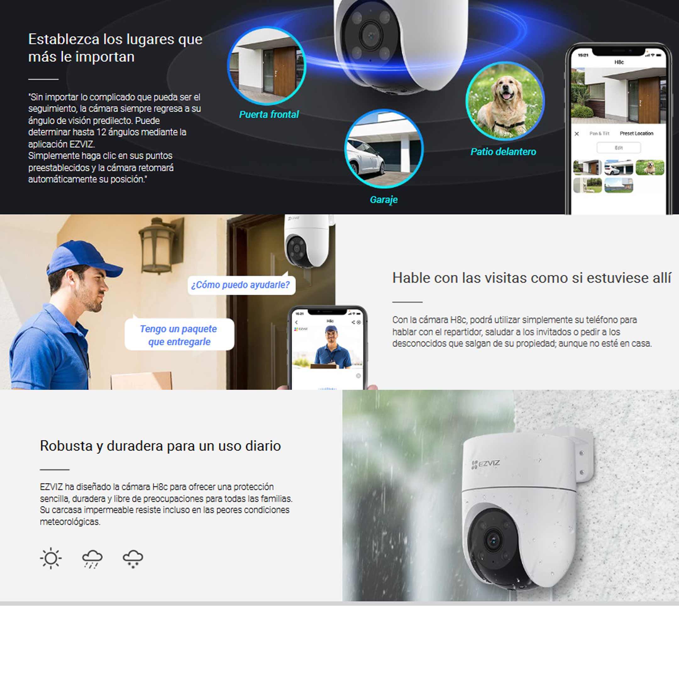 Camara Ptz Wifi Cobertura 360 Vision Nocturna A Color Full Hd Ezviz