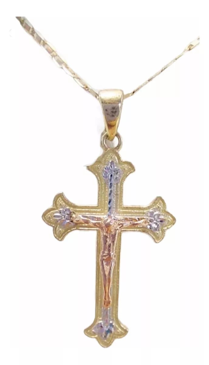 Dije Crucifijo 3 Oros 10K. + Obsequio