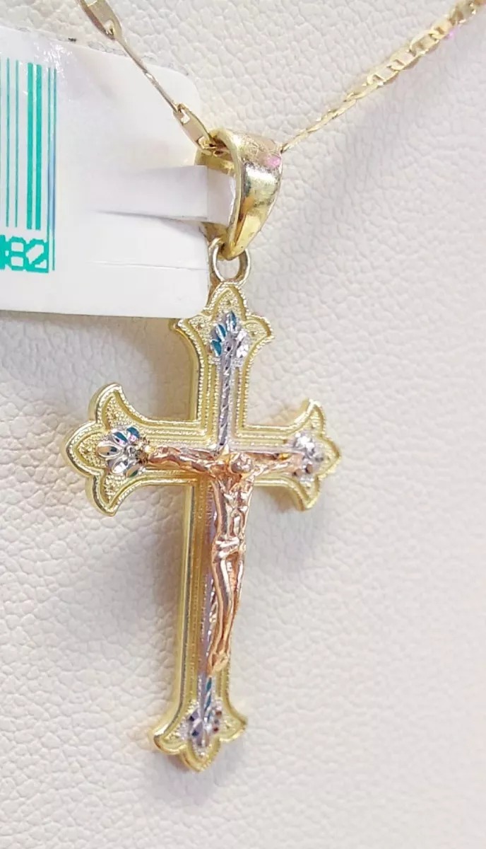 Dije Crucifijo 3 Oros 10K. + Obsequio