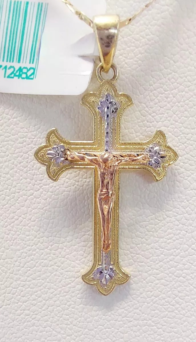 Dije Crucifijo 3 Oros 10K. + Obsequio