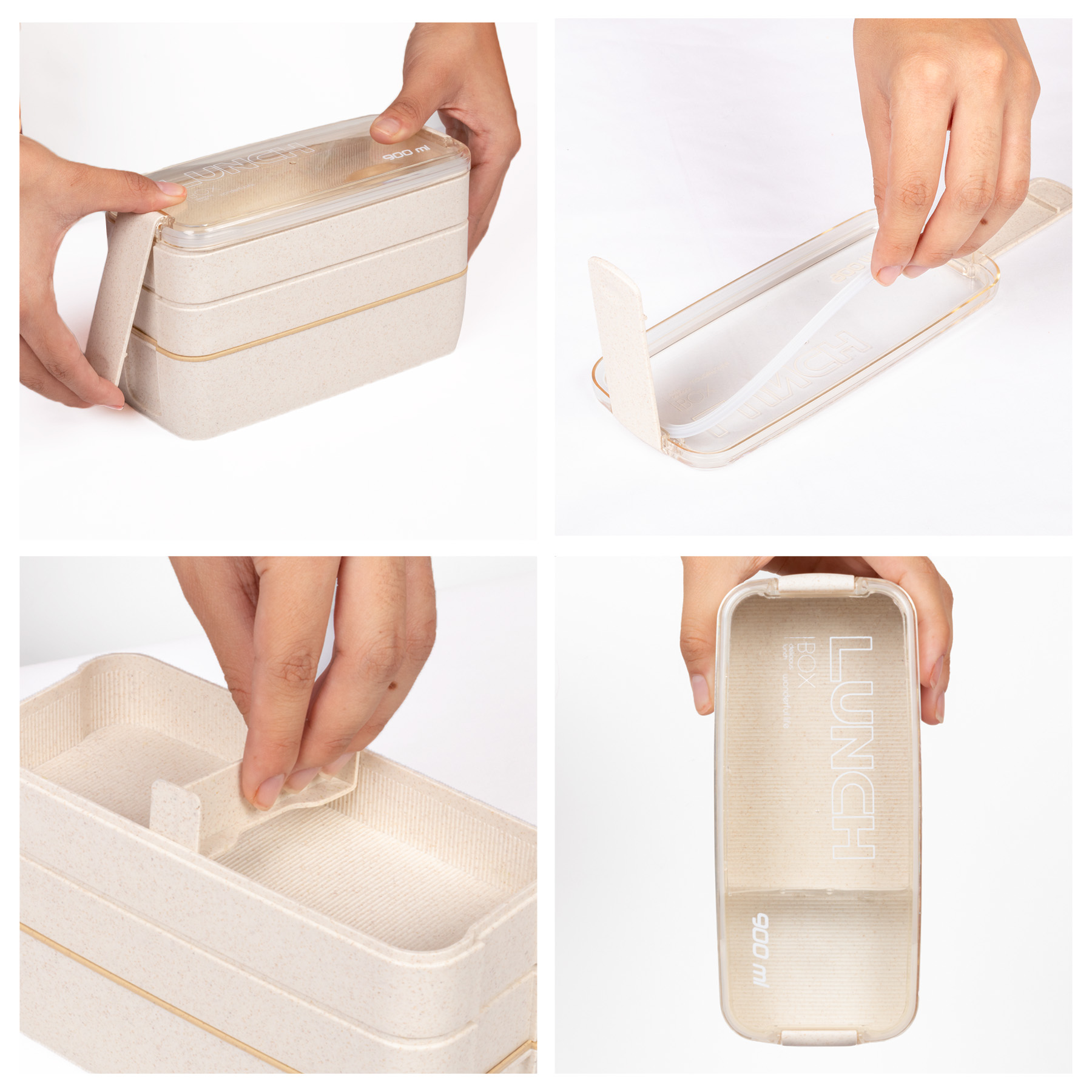 Lunch Box con 3 Compartimentos Magma Life Incluye Cuchara y Tenedor 900 ml 