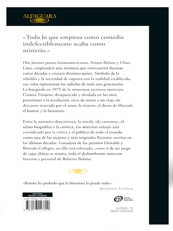 Libro Los Detectives Salvajes  Autor  Bolaño, Roberto