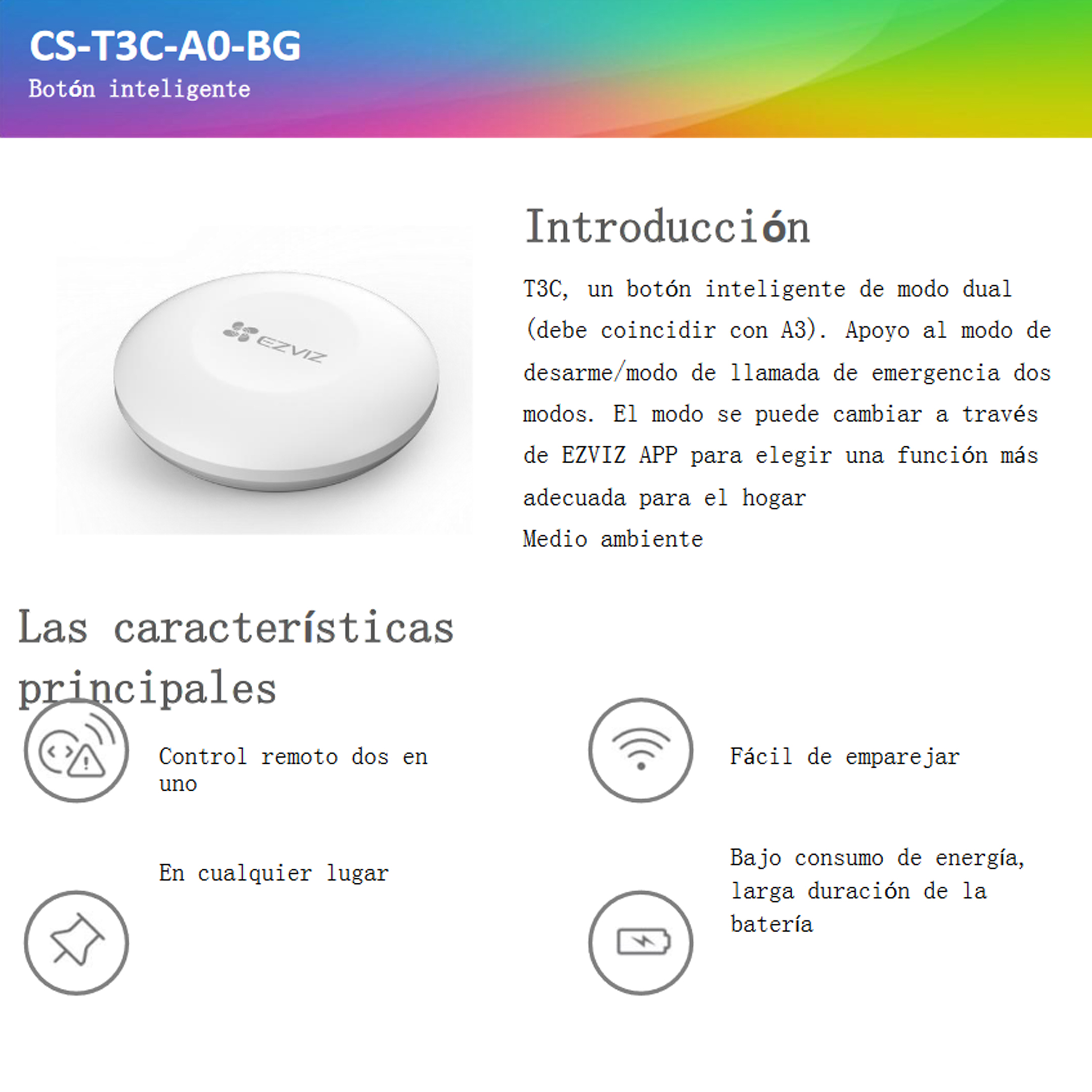 Kit De Alarma Inalámbrico Ezviz 1 Hub, 1 Sensor Pir, 1 Contacto Magnético Y 1 Smart Botón