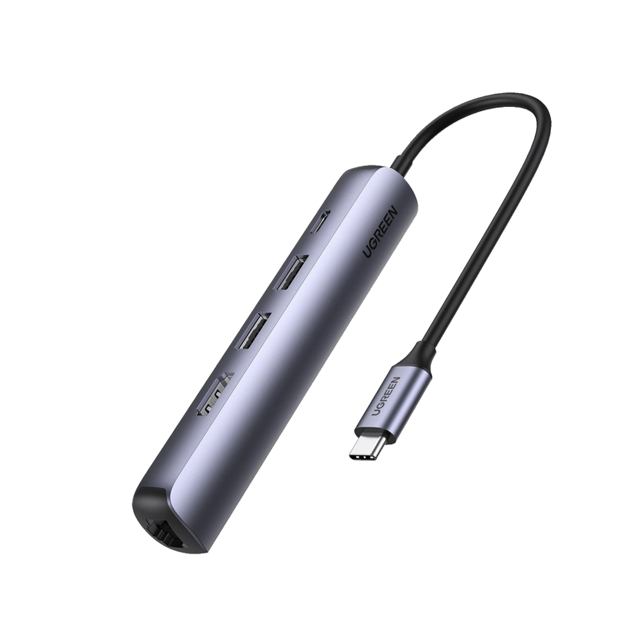 Hub Usb Tipo C 2 Puertos Usb 3.0 A 5 Gbps, Hdmi 4k a 30hz, Rj45 ,gigabit Ethernet Y Carga Rápida 100w