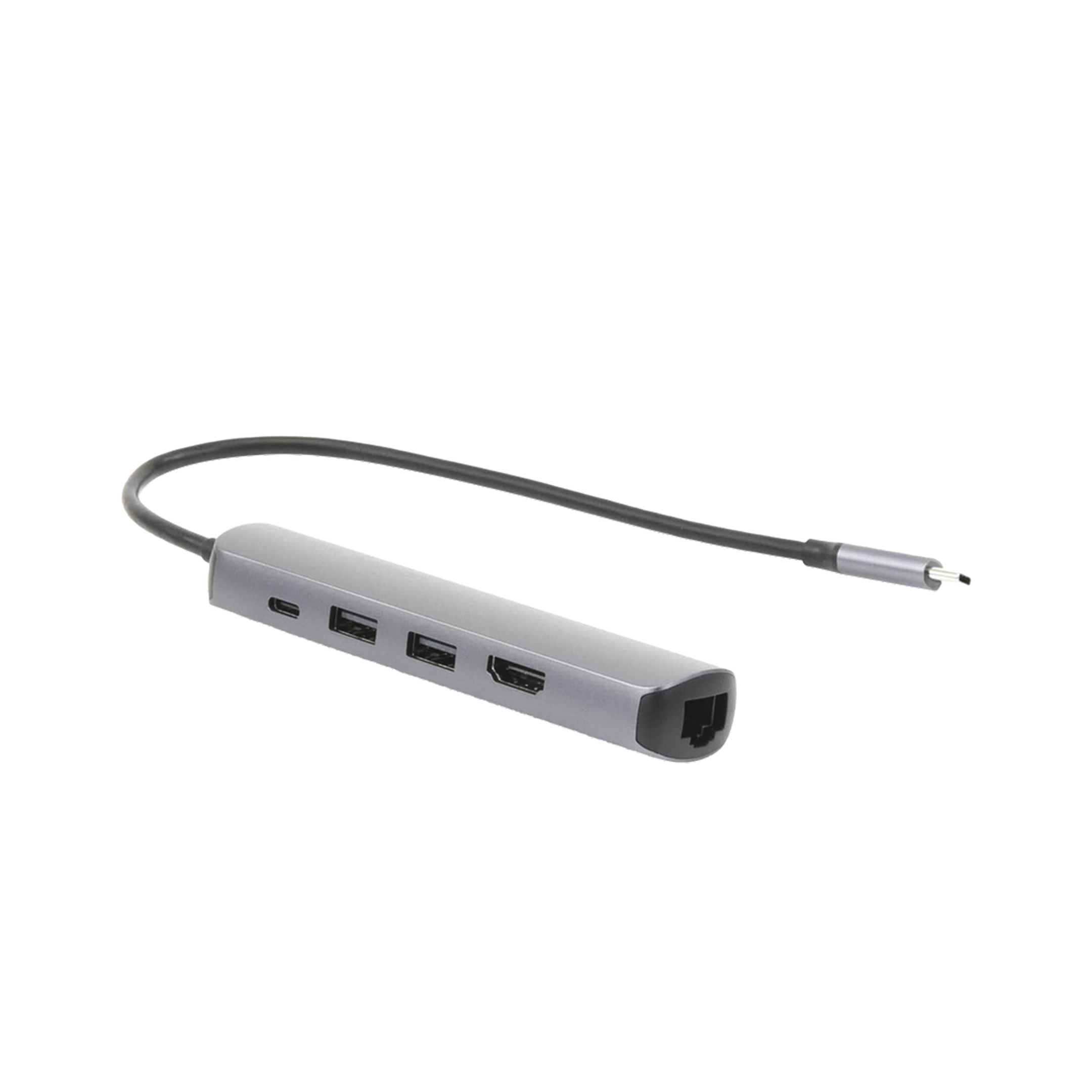 Hub Usb Tipo C 2 Puertos Usb 3.0 A 5 Gbps, Hdmi 4k a 30hz, Rj45 ,gigabit Ethernet Y Carga Rápida 100w