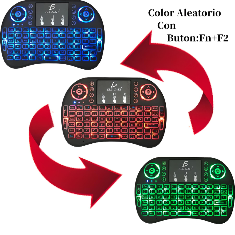 Mini Teclado Español Inalambrico Iluminado Usb Recargable Con TouchPad