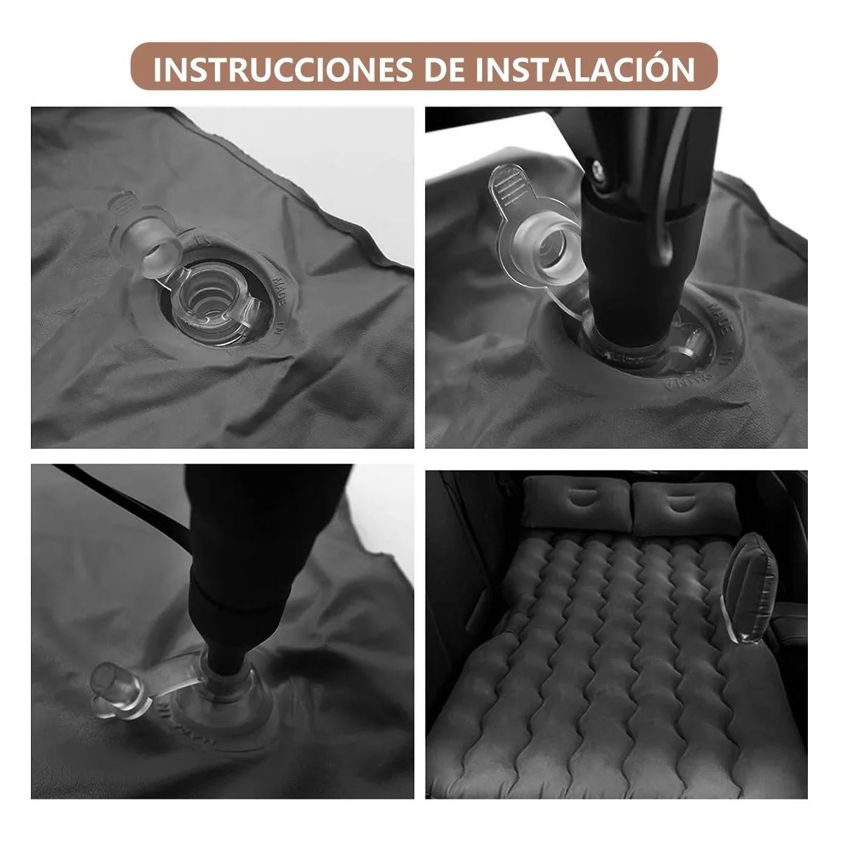Colchón De Aire Inflable Coche Auto Con Bomba Aire Portátil