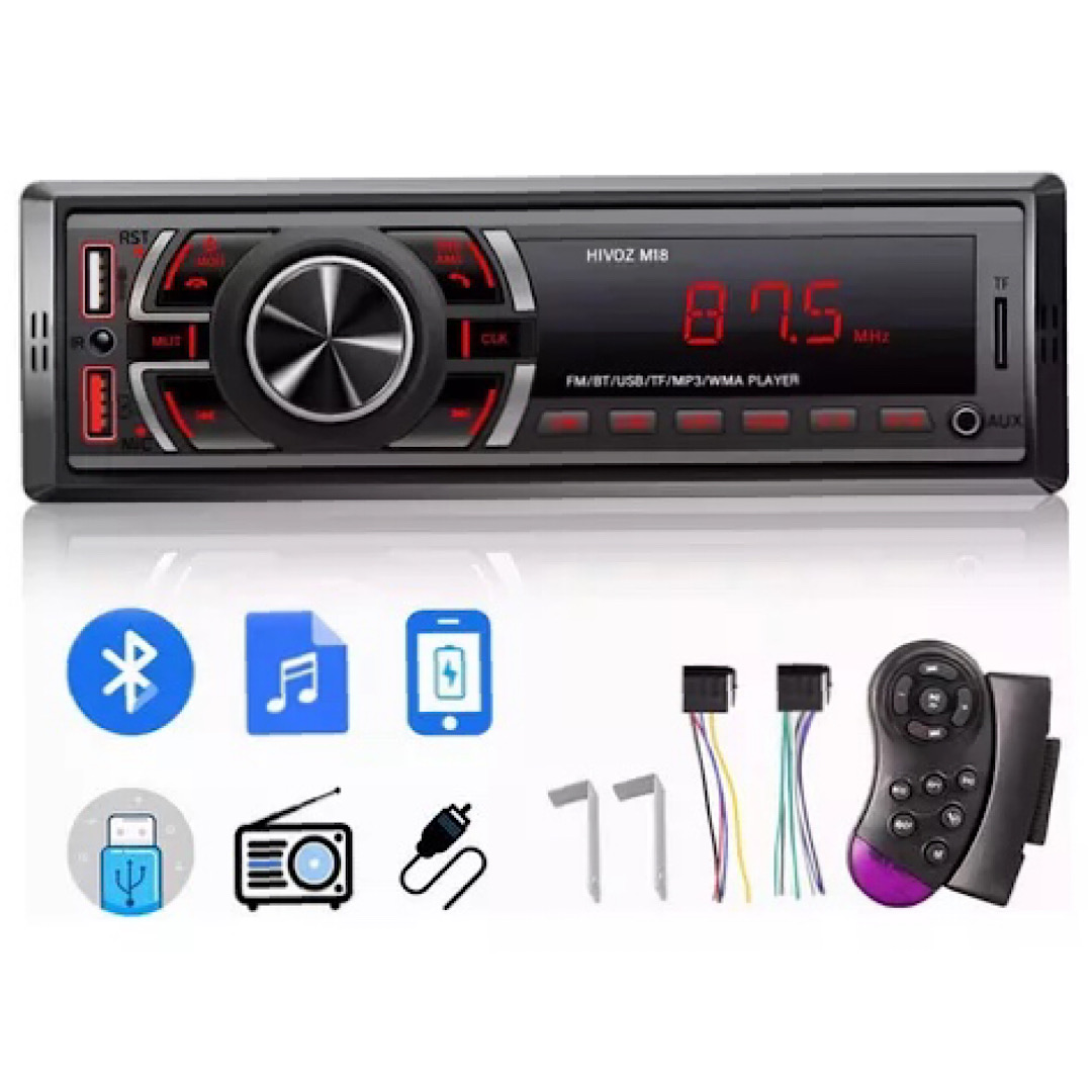 Auto Estereo Coche Reproductor Mp3 Radio Con Bt Aux Usb Sd