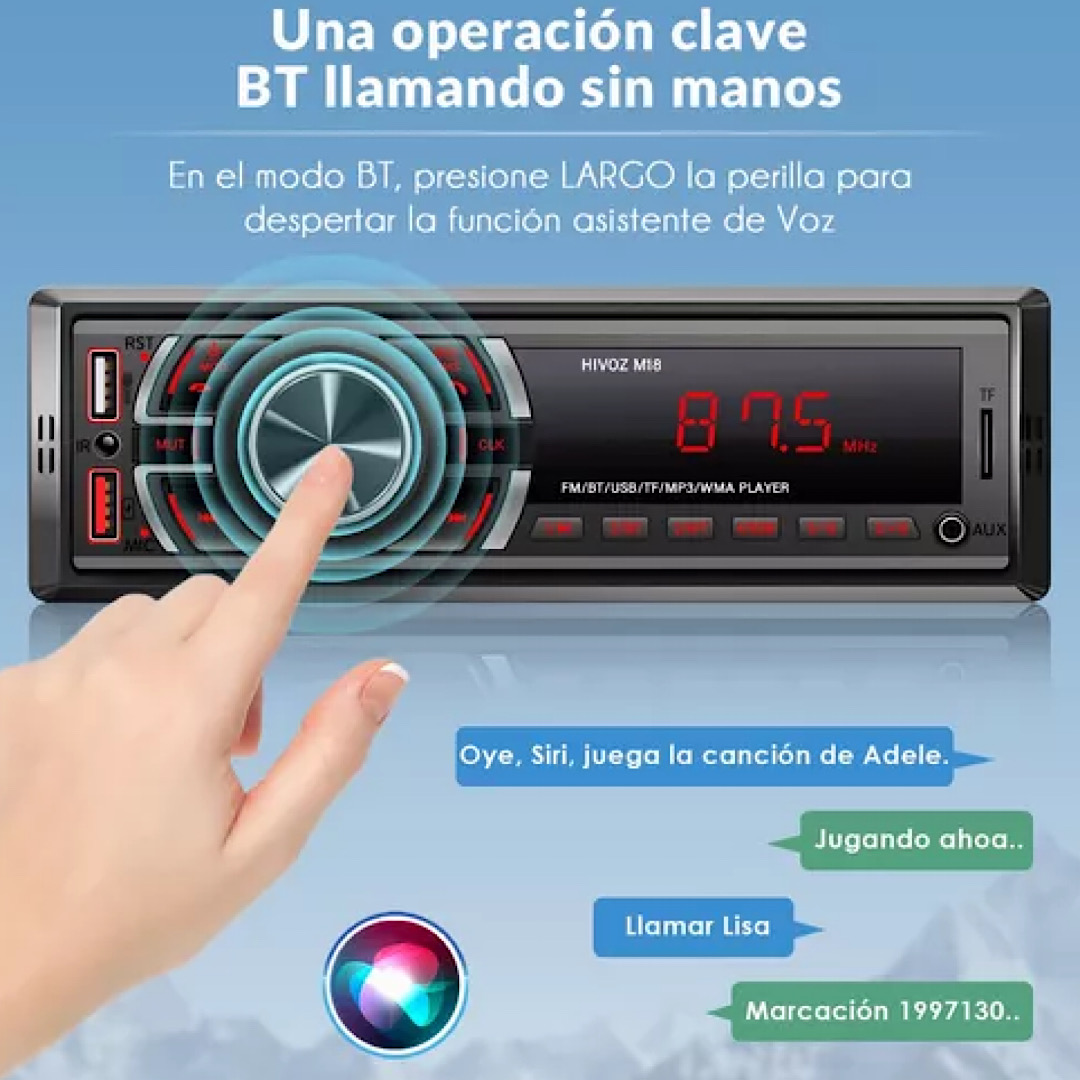 Auto Estereo Coche Reproductor Mp3 Radio Con Bt Aux Usb Sd