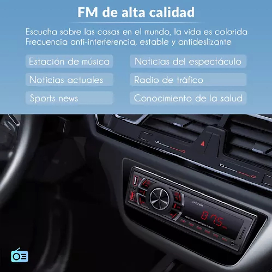 Auto Estereo Coche Reproductor Mp3 Radio Con Bt Aux Usb Sd