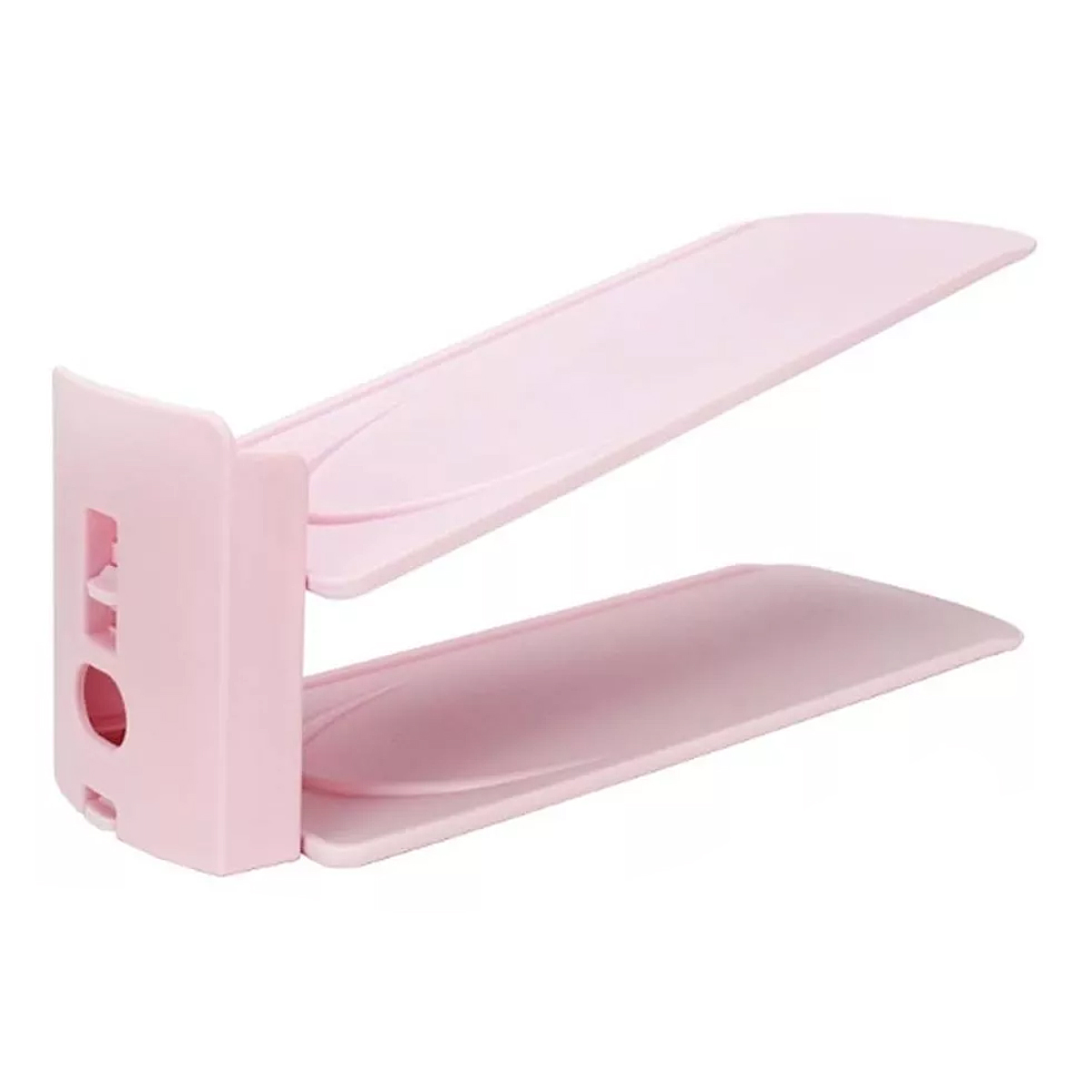 Zapatero Ajustable De Plástico Con Doble Capa Organizador Rosa
