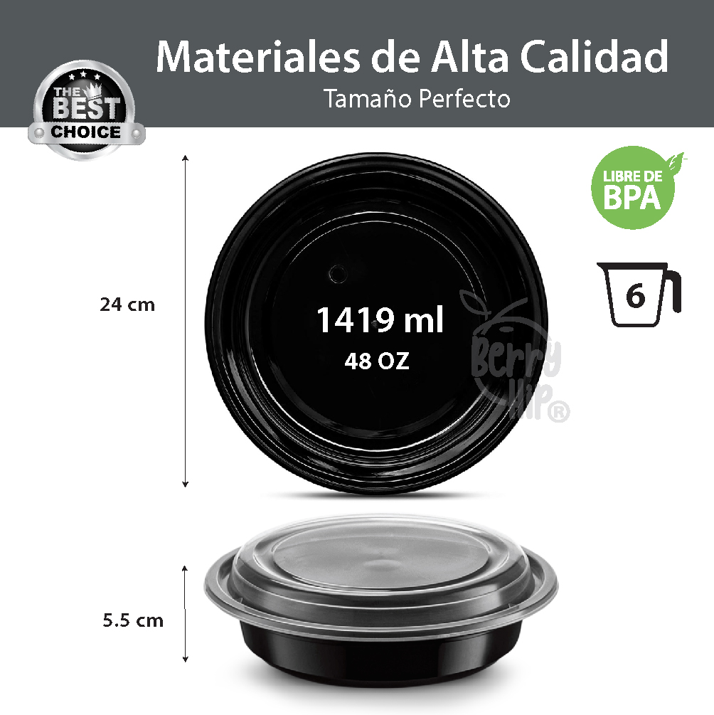 Contenedor Reutilizable para Comida 32 oz, Tipo Bento Box