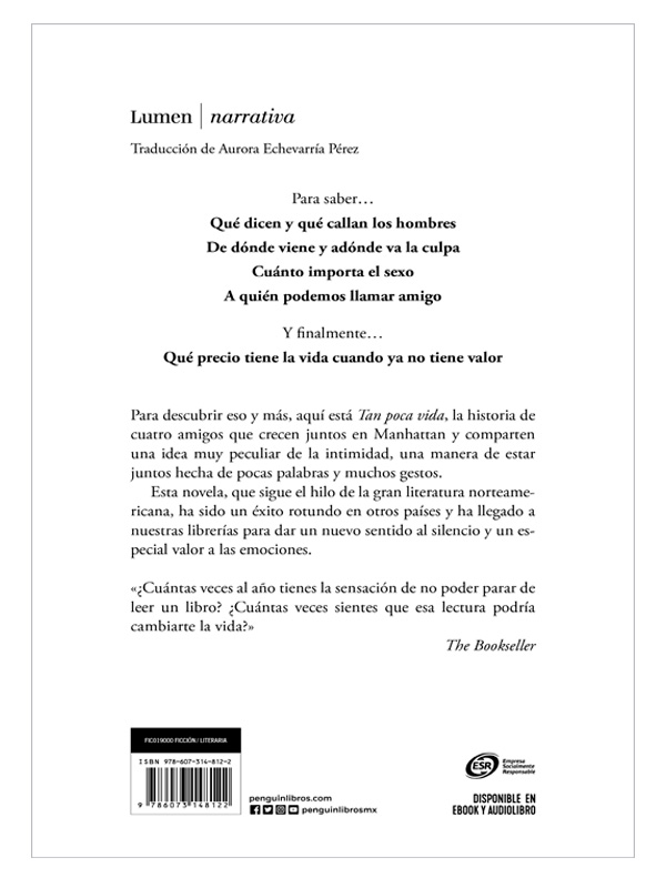 Libro  Tan Poca Vida Autor  Yanagihara, Hanya