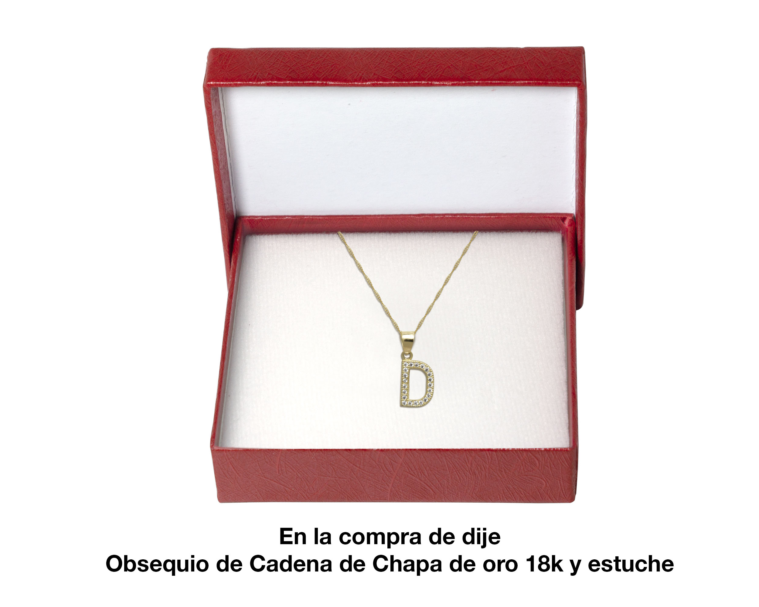Collar Gargantilla Oro 10K Horoz letra D 45cm S1725.