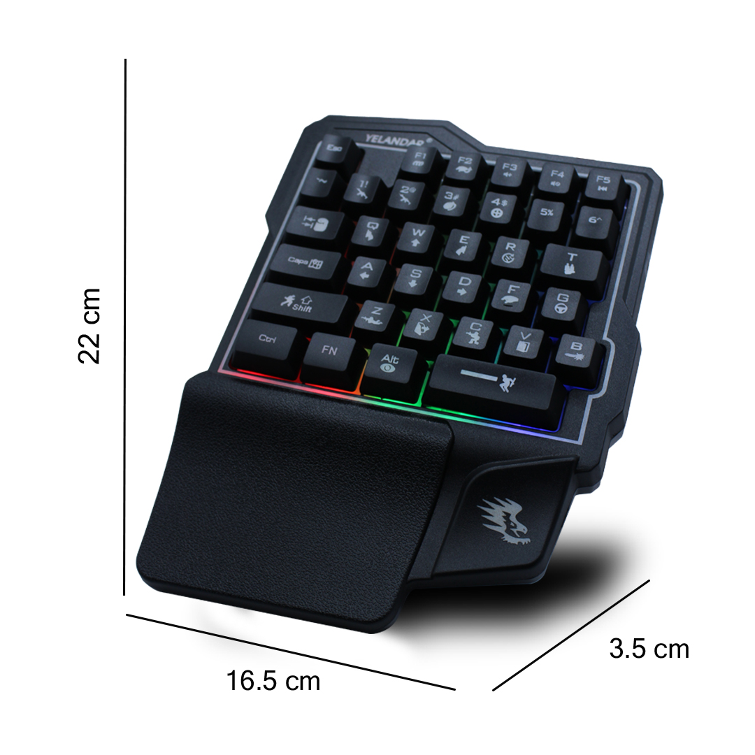 Teclado Gamer De Una Sola Mano Con Luz RGB