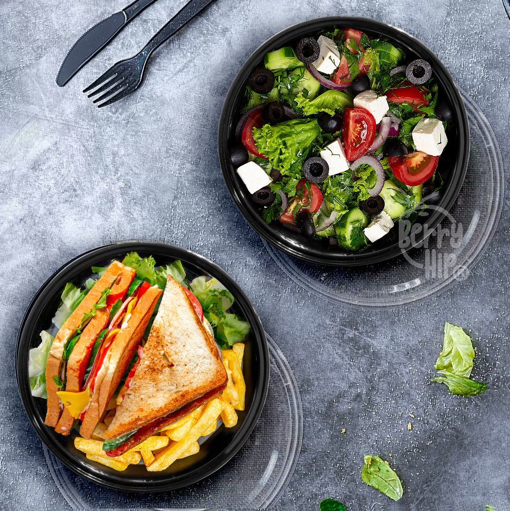 24 Contenedores Reutilizables para Alimentos, tipo Bowl Berry Hip 473 ml (16 oz),