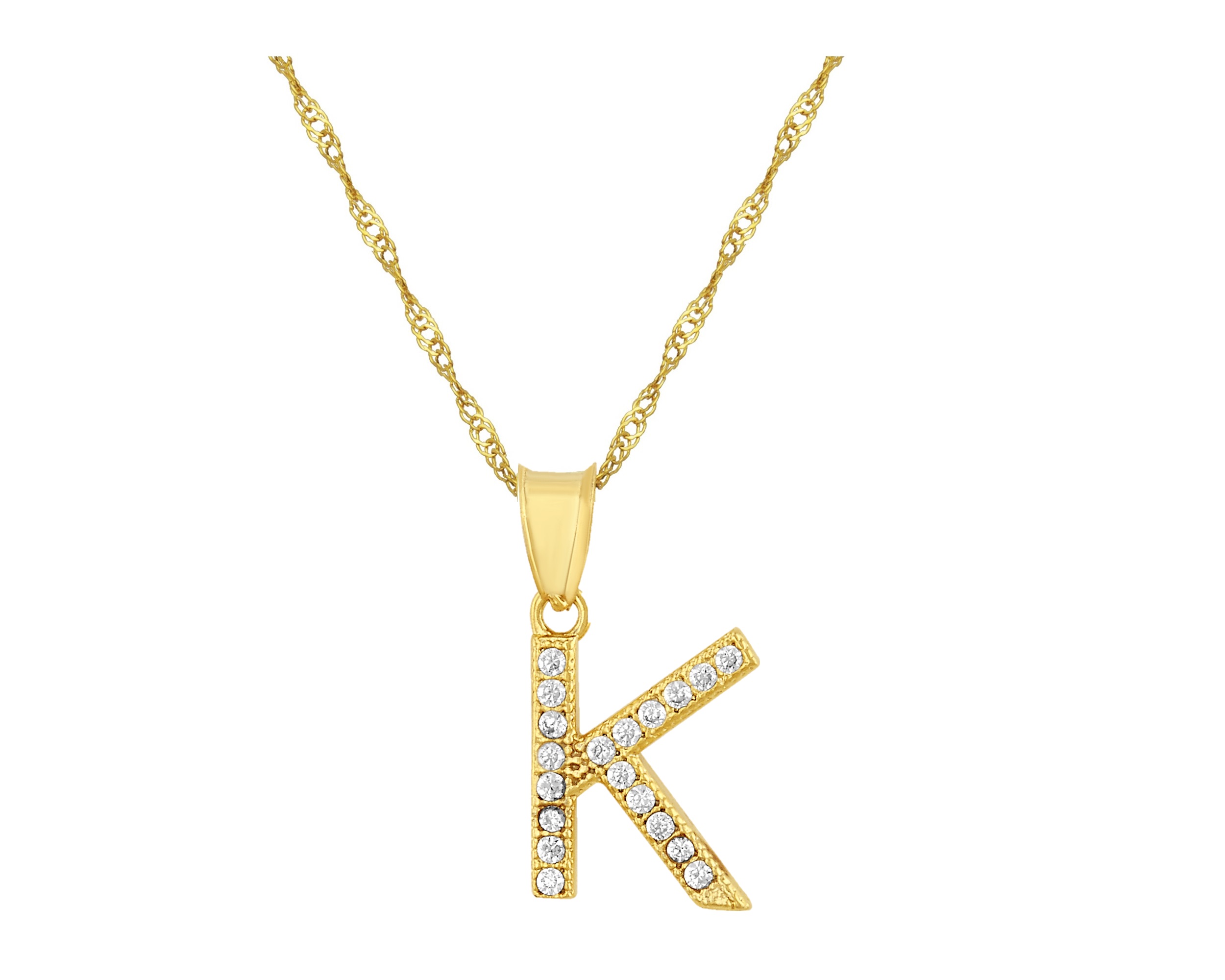 Collar Gargantilla Oro 10K Horoz letra K 45cm S1732.