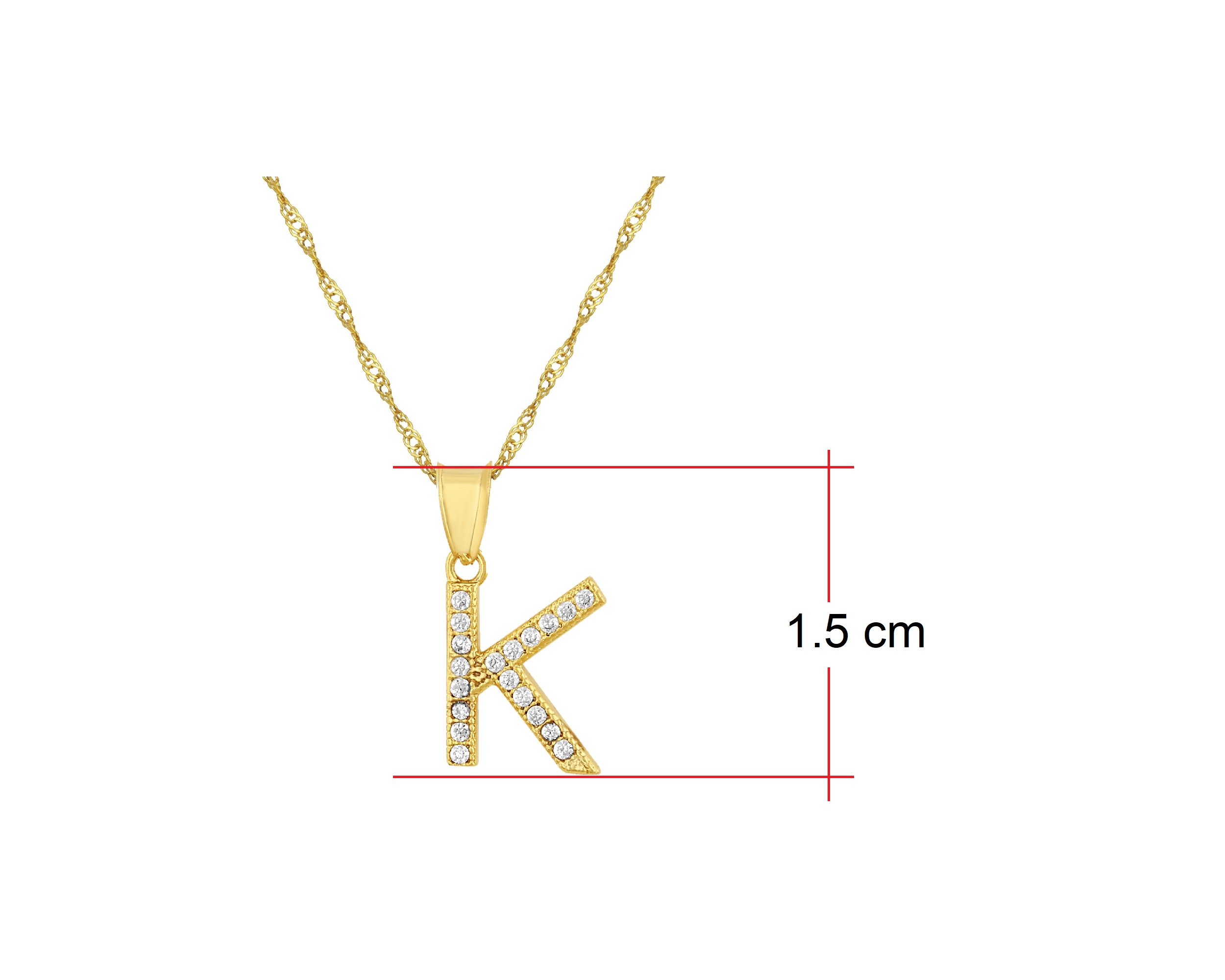 Collar Gargantilla Oro 10K Horoz letra K 45cm S1732.