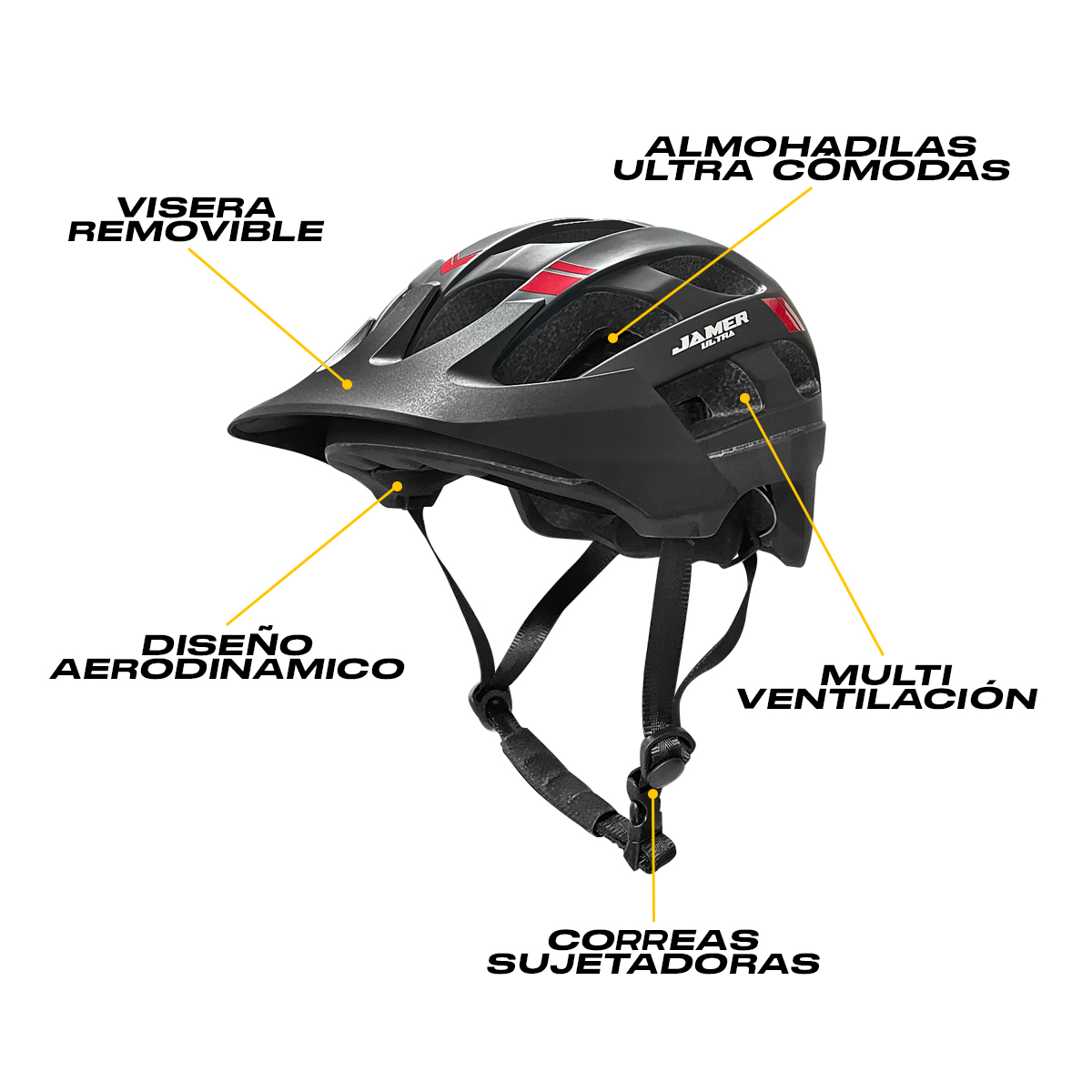 Casco Bicicleta Montaña Ciclismo Ajustable Hilos de Grafeno