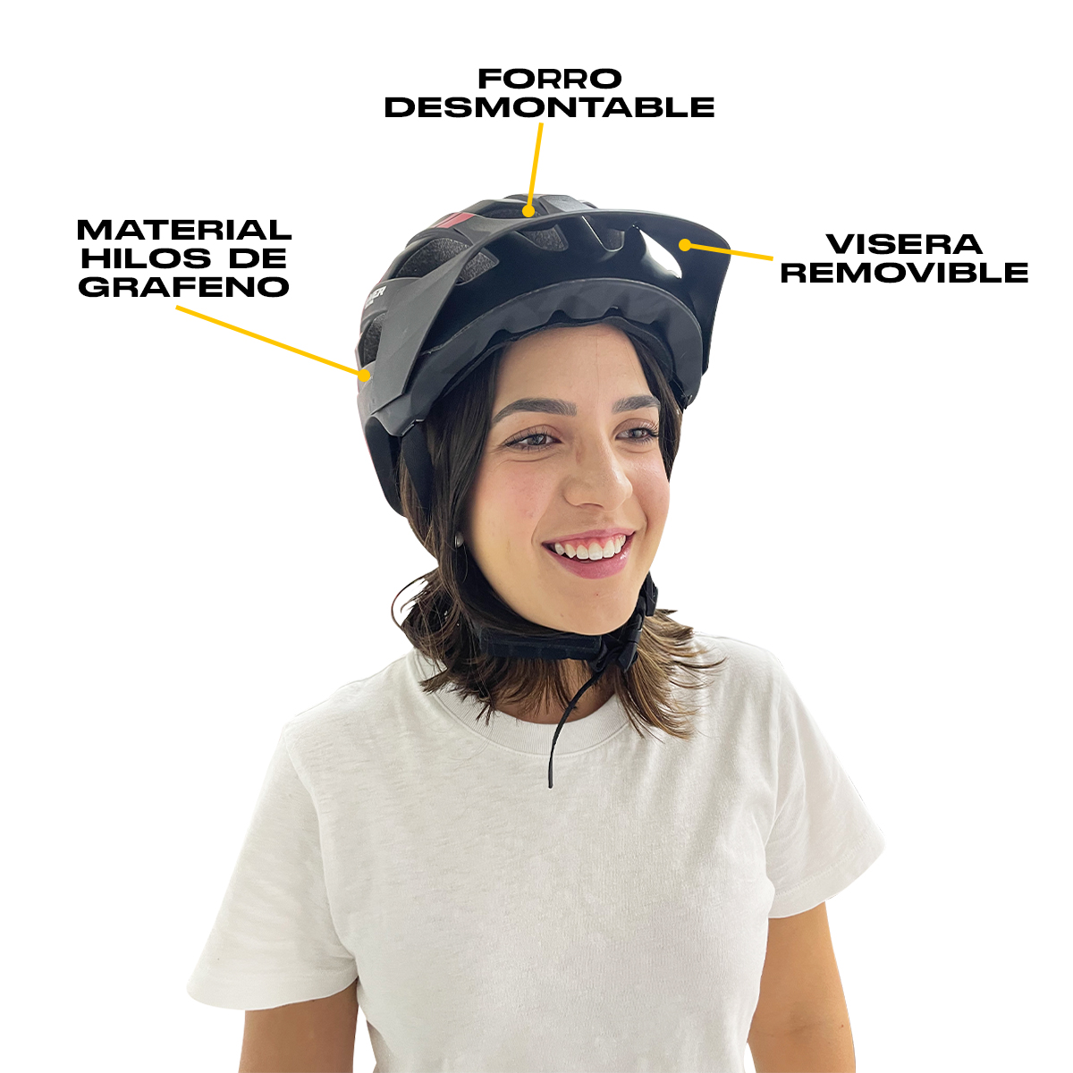 Casco Bicicleta Montaña Ciclismo Ajustable Hilos de Grafeno